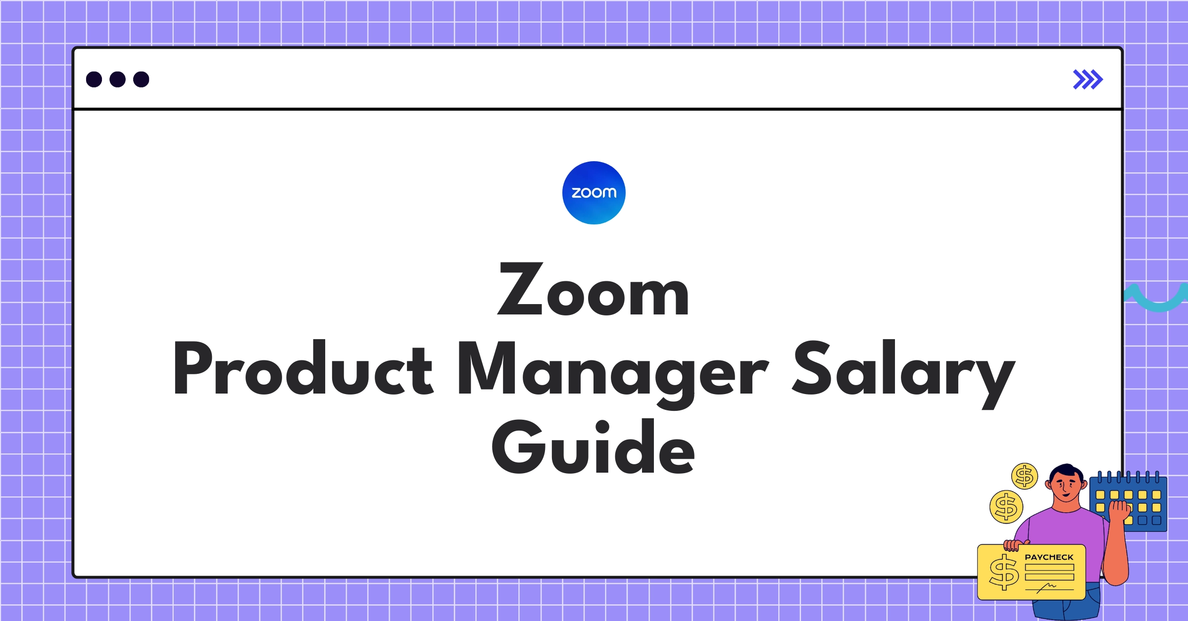 Infographic showing Zoom Product Manager salary components including base pay, bonuses, and equity