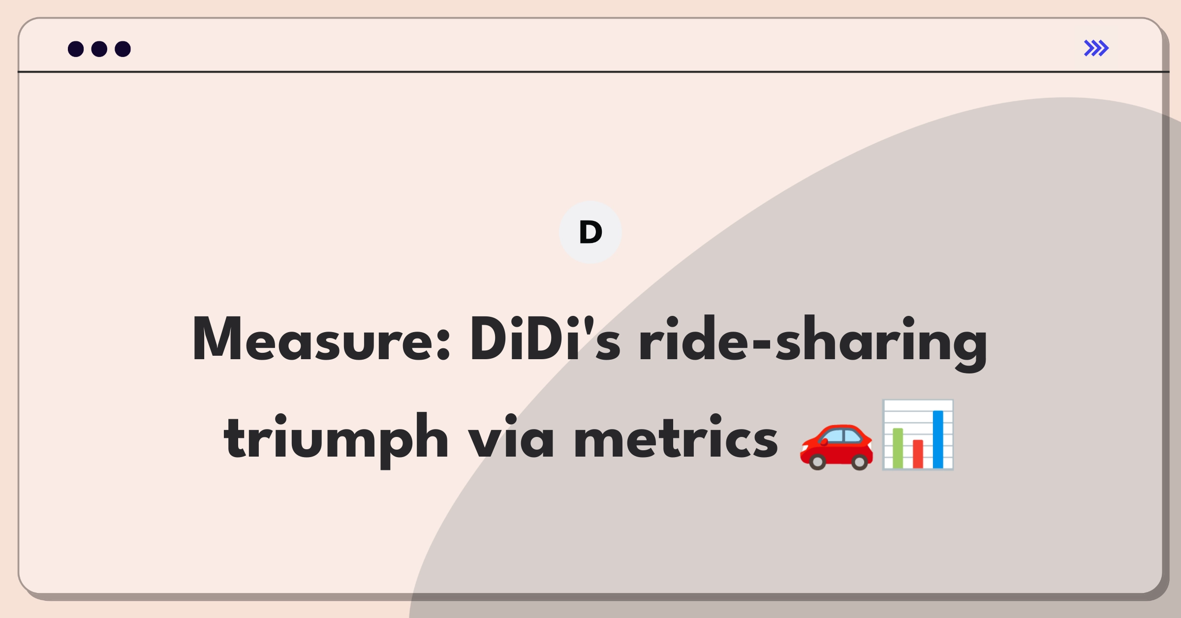 Product Management Metrics Question: DiDi Chuxing ride-sharing success measurement framework and KPIs