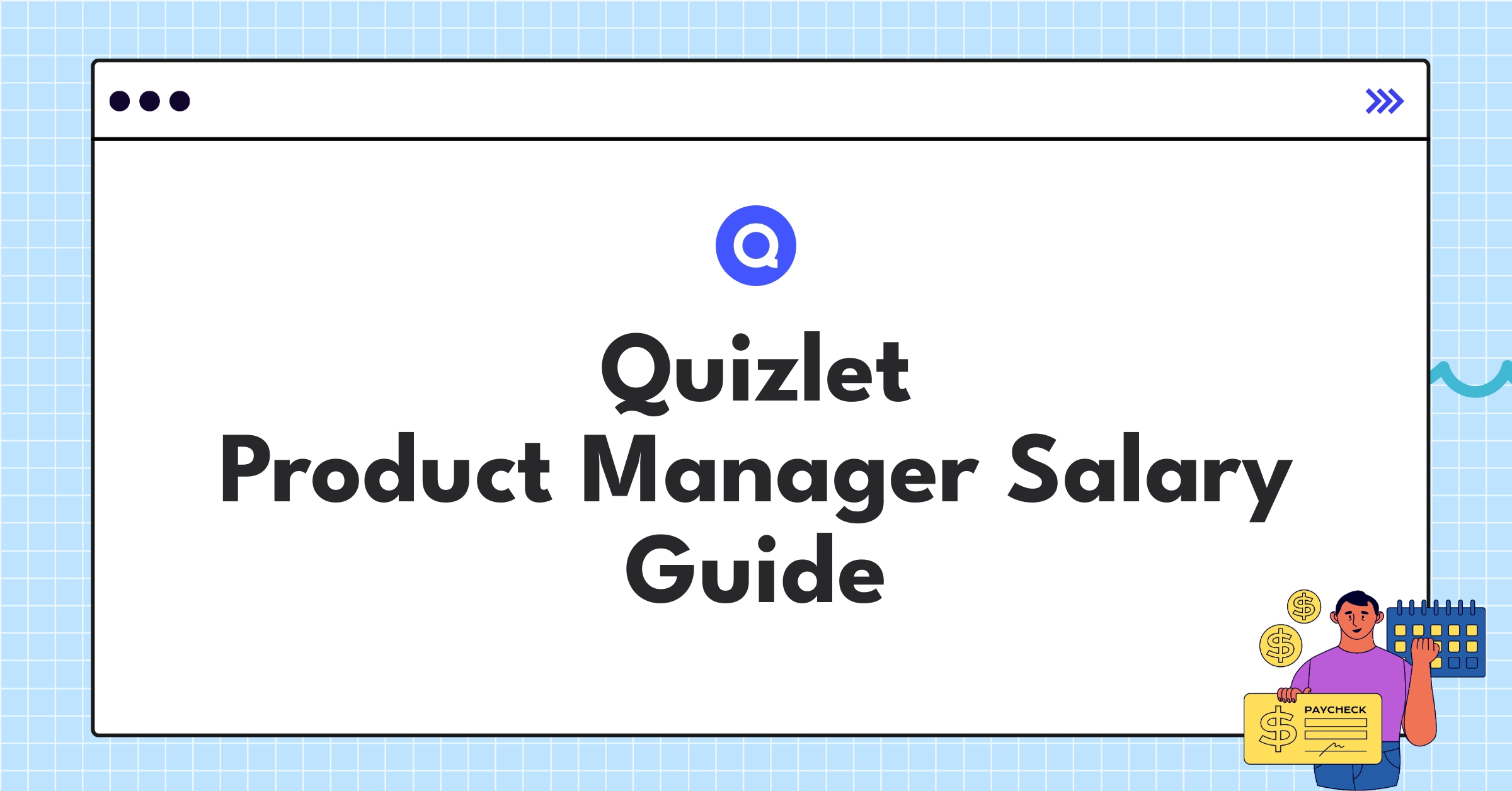 Infographic showing Quizlet Product Manager salary ranges and compensation components for 2025