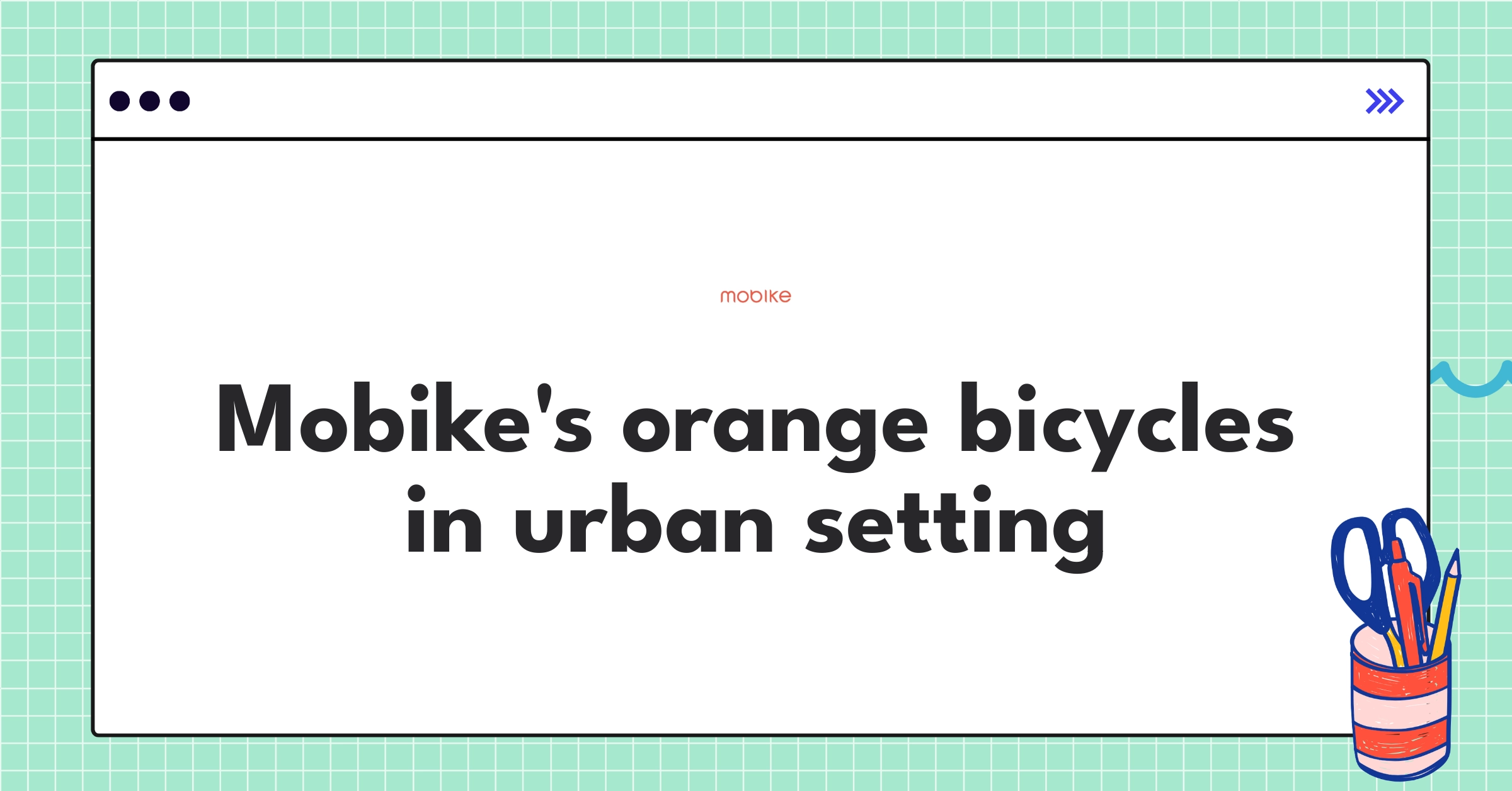 Mobike's distinctive orange shared bicycles parked on city sidewalk, showcasing bike-sharing innovation