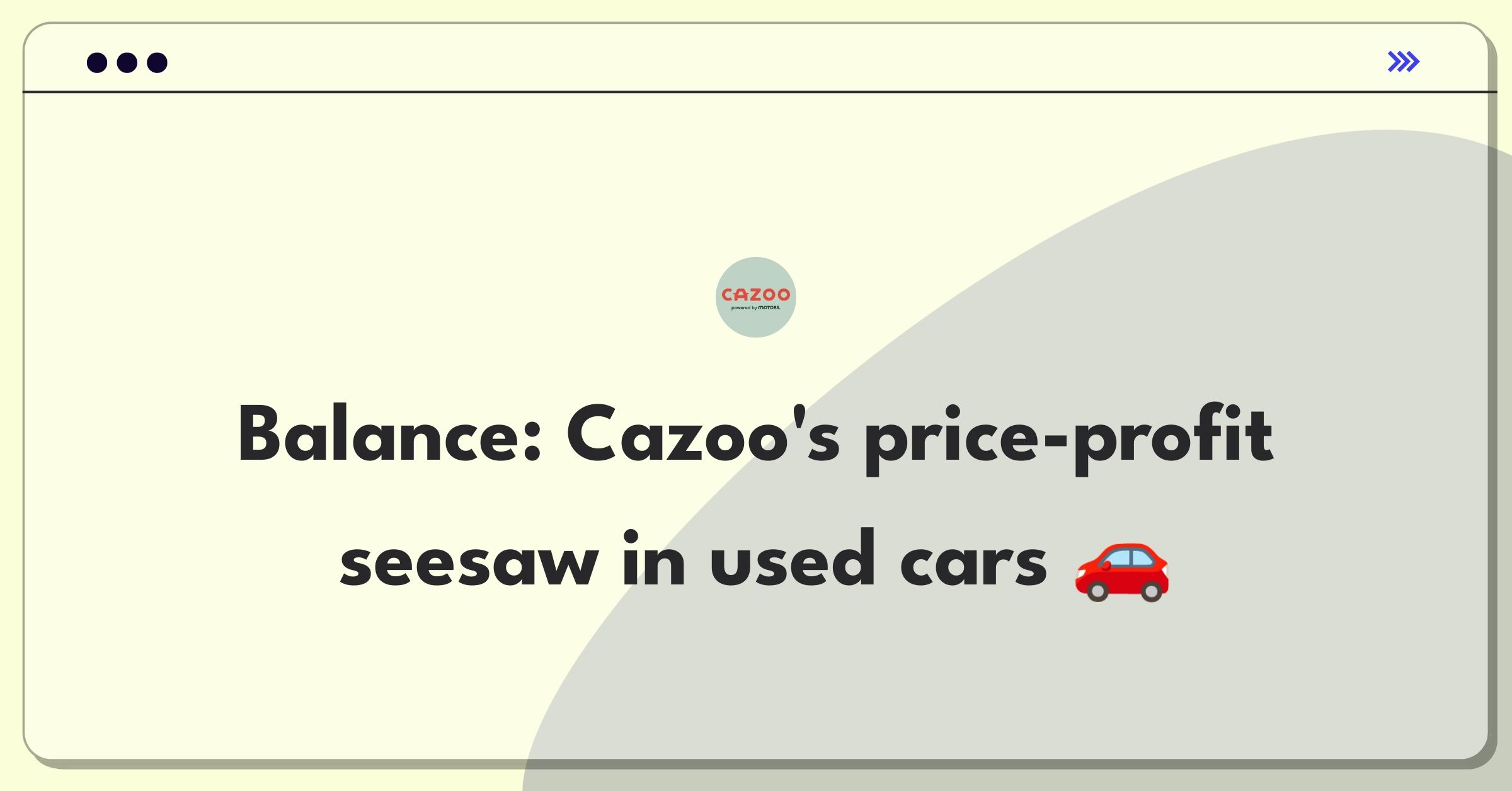 Product Management Trade-off Question: Balancing Cazoo's pricing strategy with profit margins in the online used car market