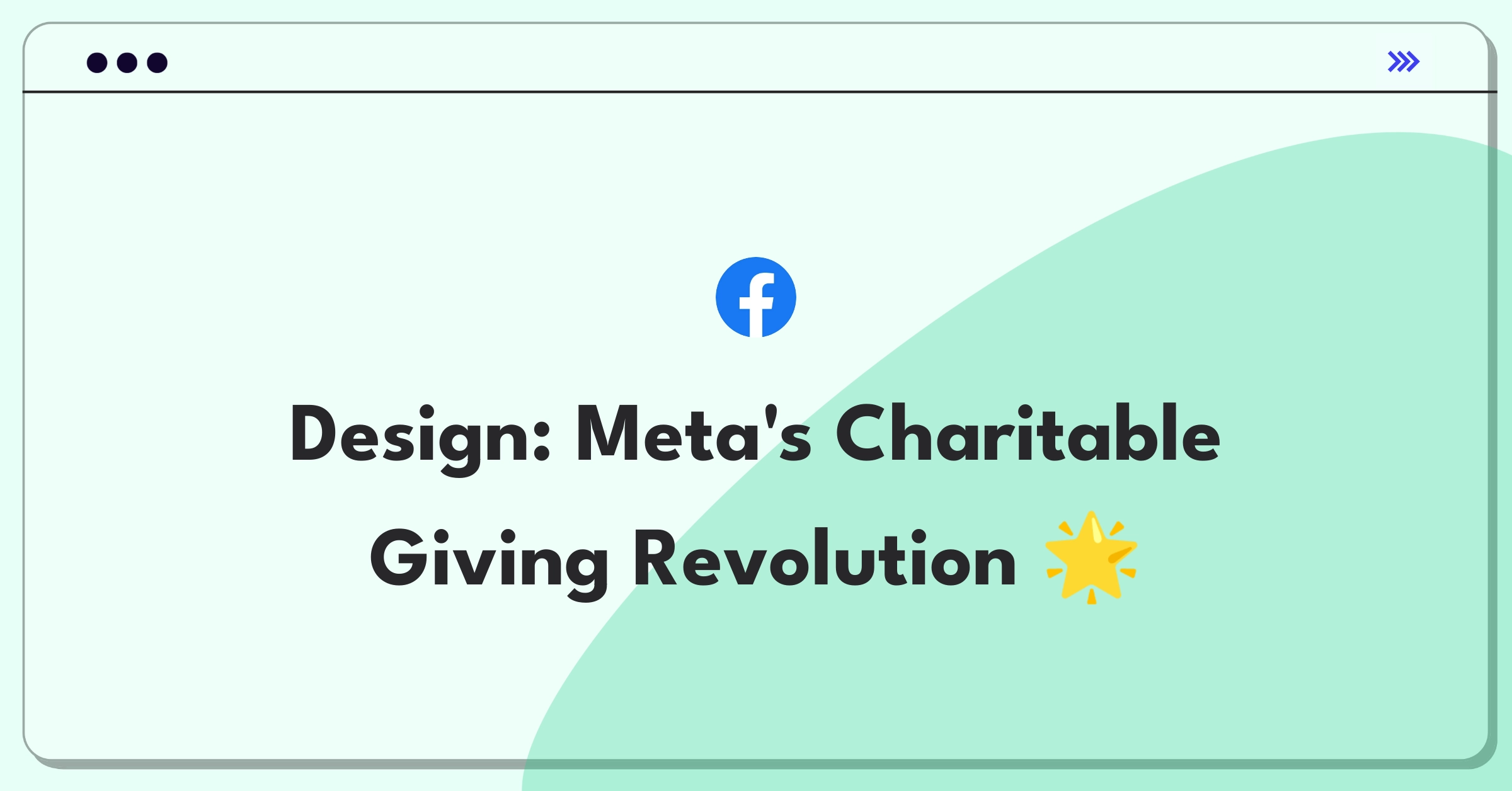 Product Management Design Question: Meta platform showcasing charitable giving features and impact visualization