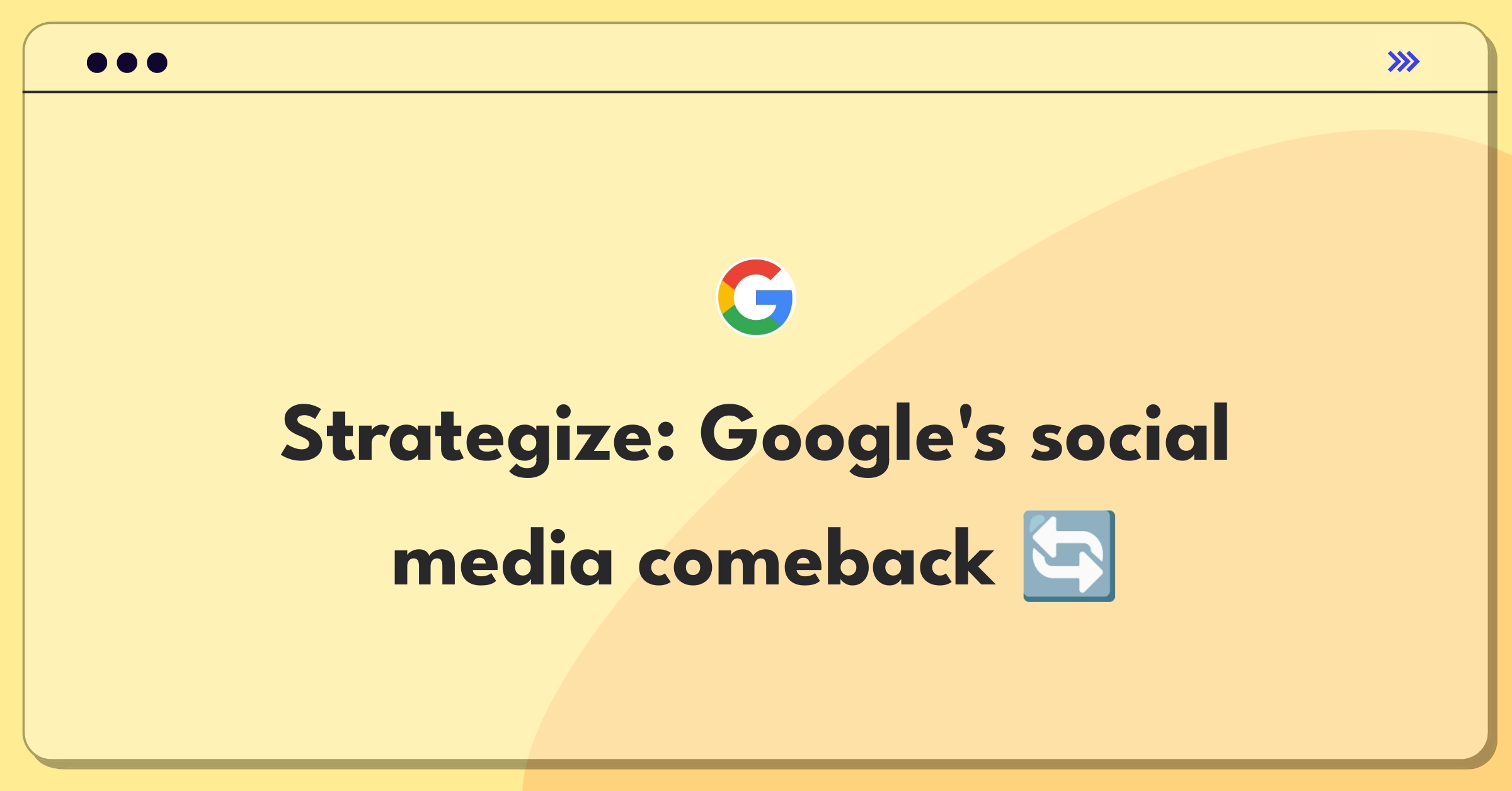 Product Management Strategy Question: Google's potential re-entry into the social media market