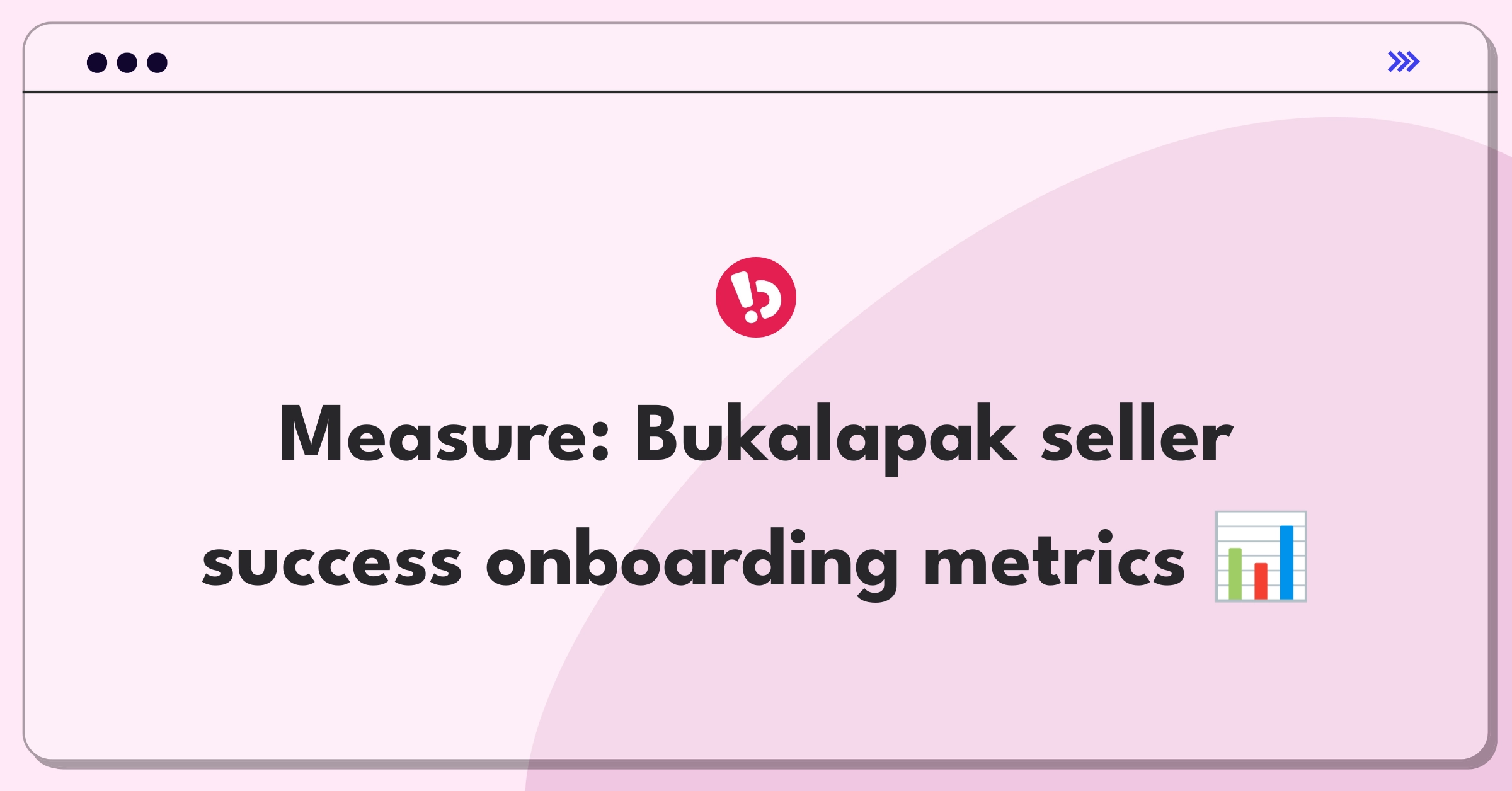 Product Management Metrics Question: Bukalapak e-commerce platform seller onboarding success measurement