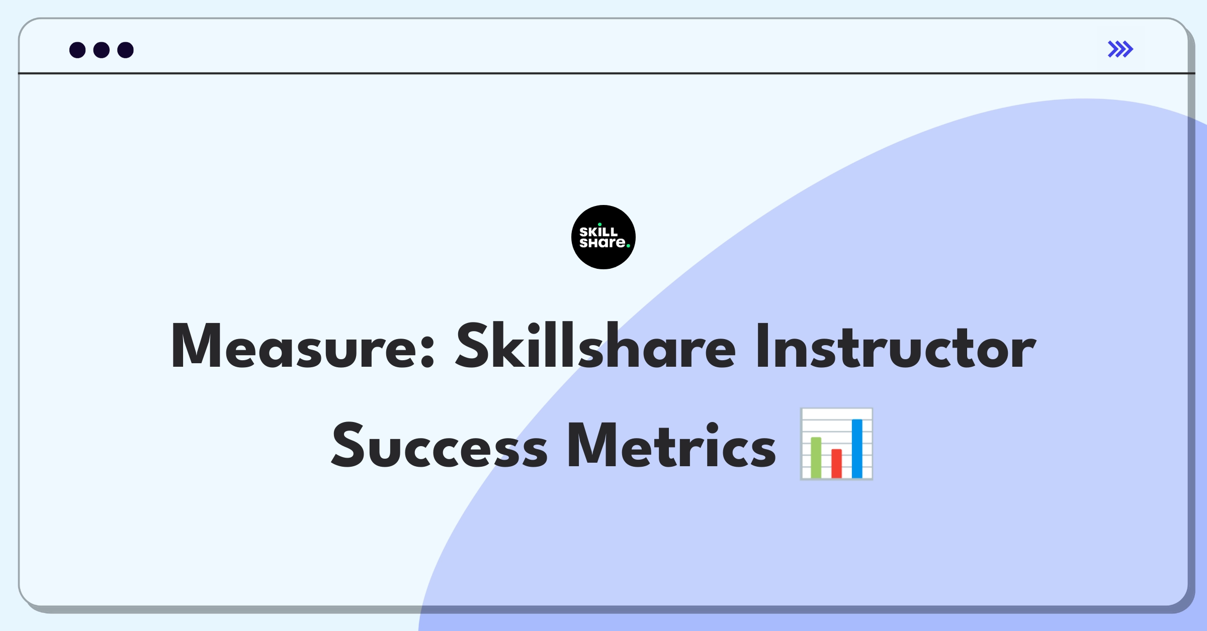 Product Management Metrics Question: Skillshare instructor onboarding success measurement framework