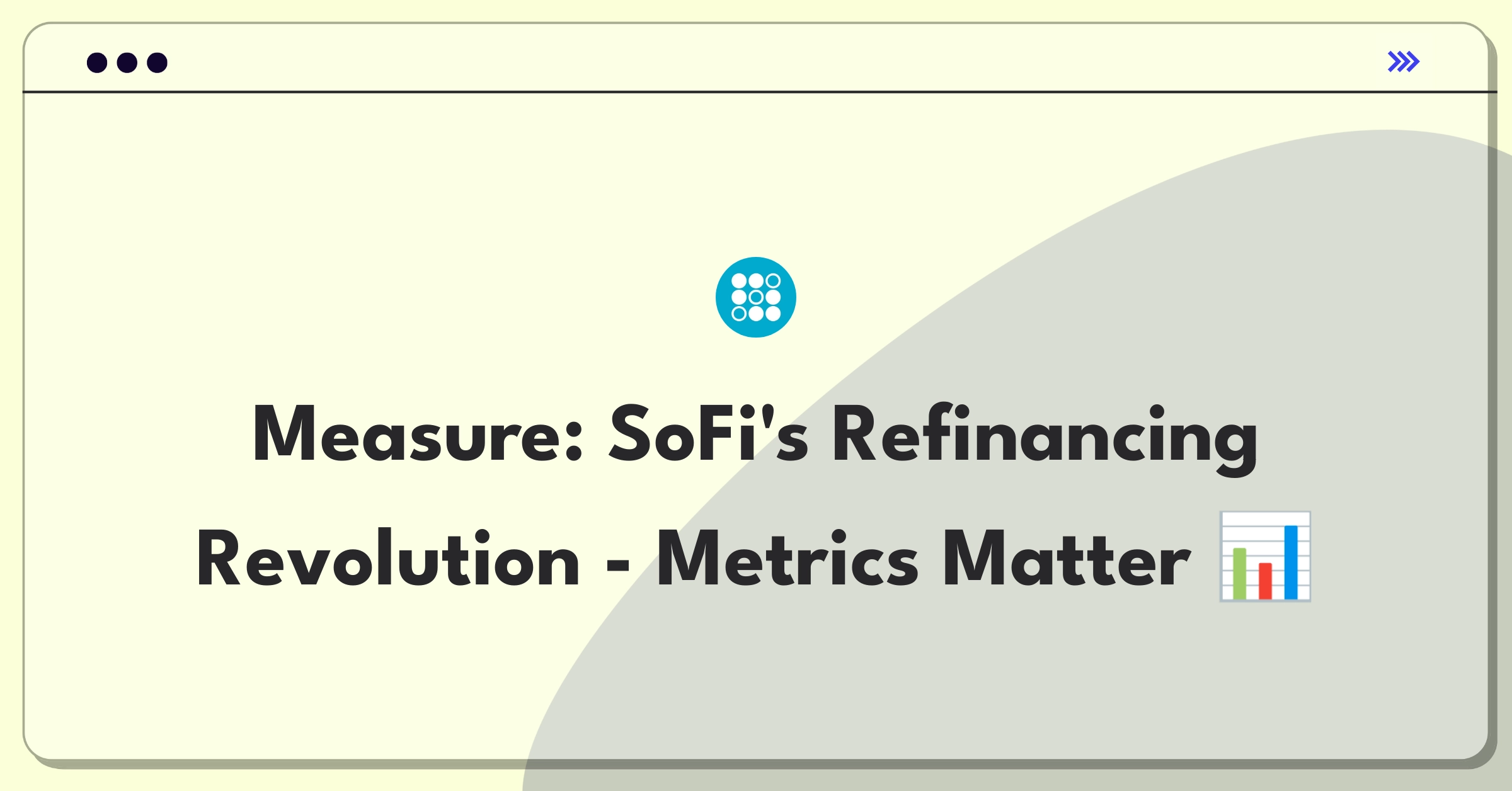 Product Management Metrics Question: SoFi student loan refinancing success measurement framework