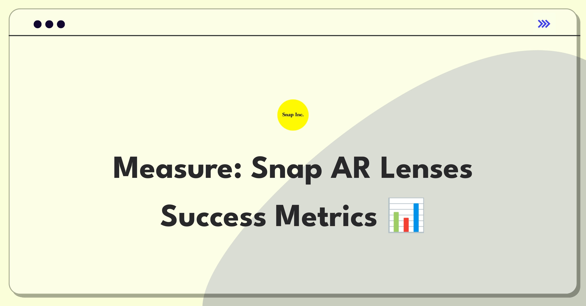 Product Management Analytics Question: Defining success metrics for Snapchat's AR lenses feature