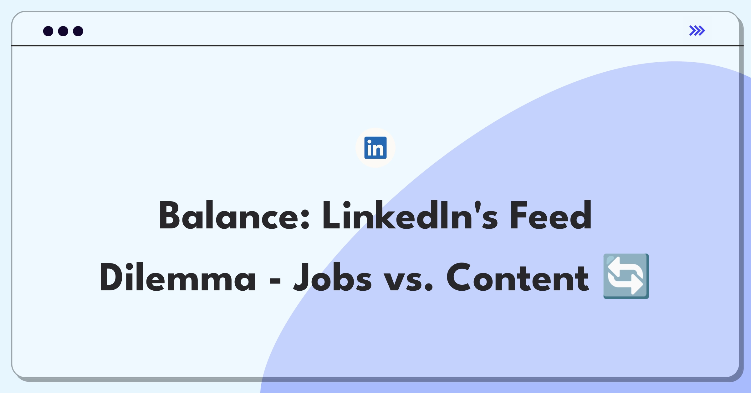 Product Management Trade-off Question: LinkedIn feed prioritization between job listings and user-generated content