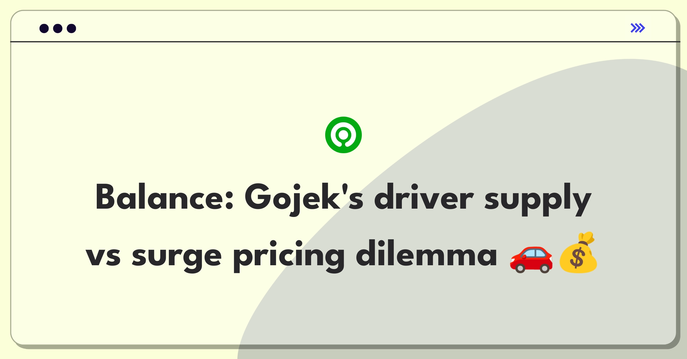 Product Management Trade-off Question: Balancing Gojek's driver availability and surge pricing for optimal outcomes