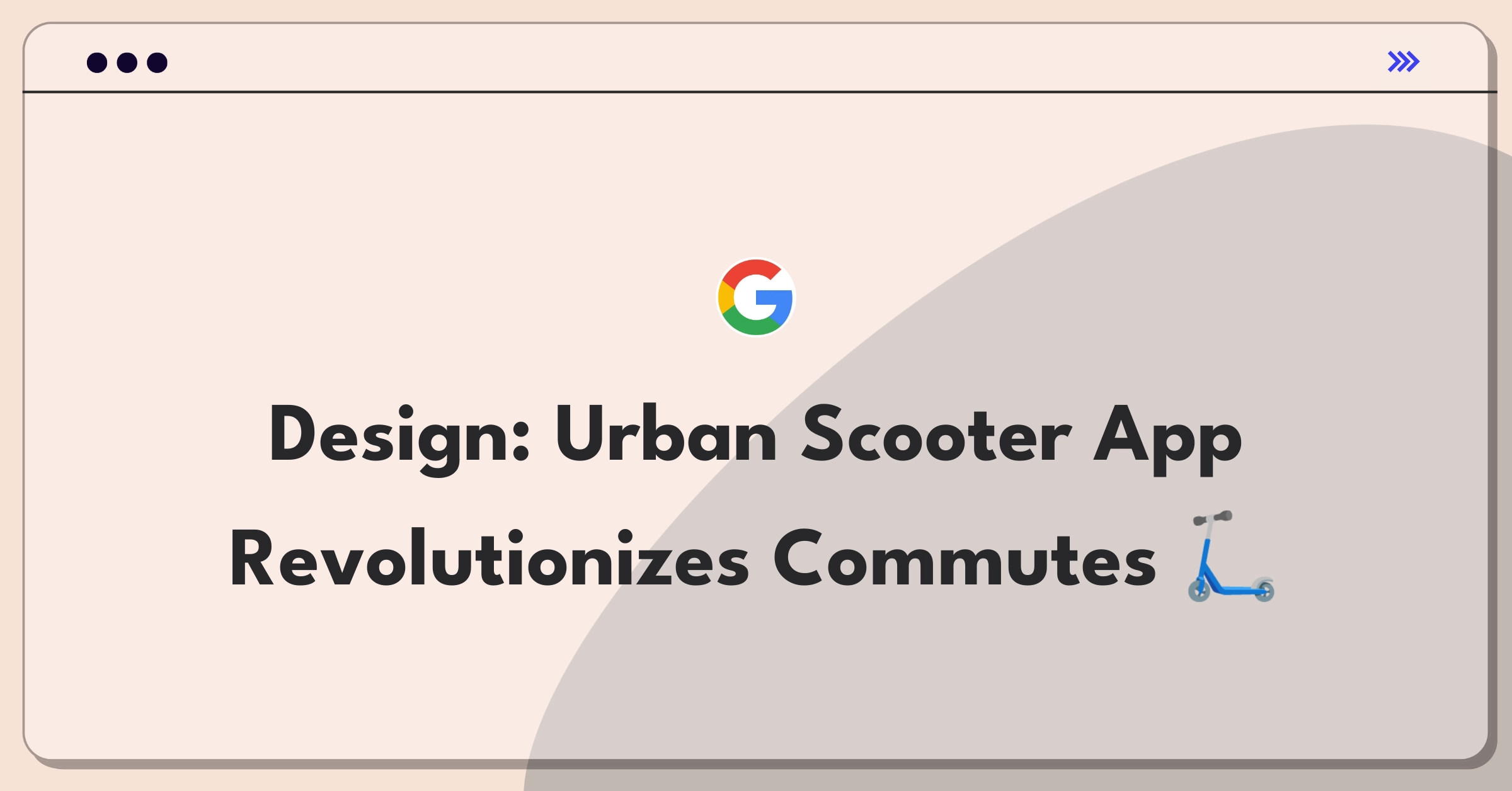 Product Management Design Question: Scooter sharing app interface showing map with available scooters