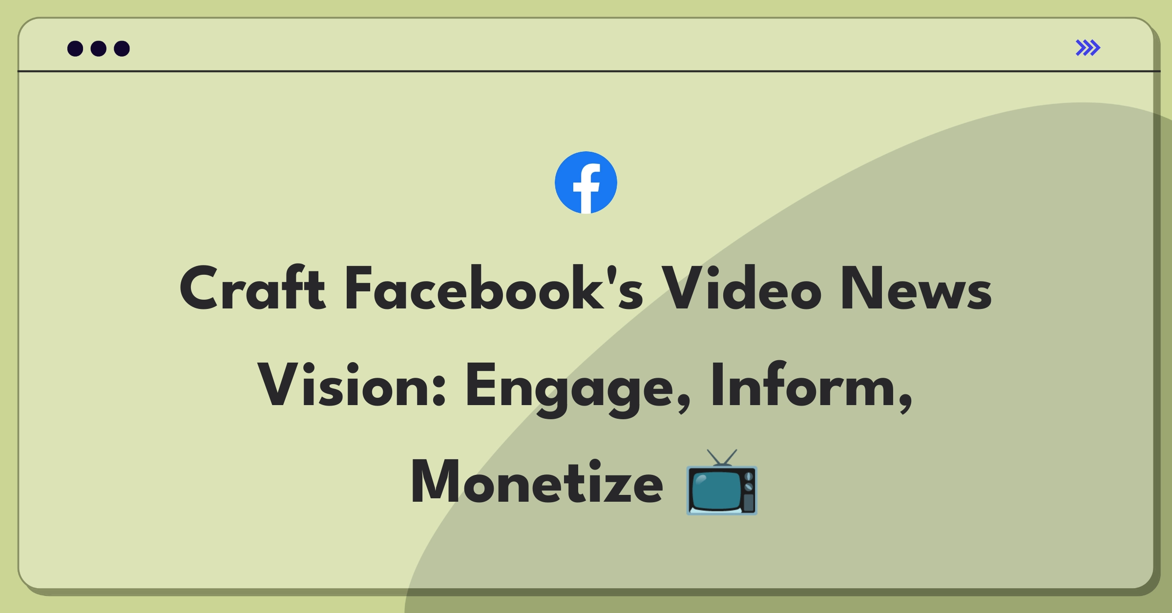 Product Management Strategy Question: Developing a comprehensive video news strategy for Facebook