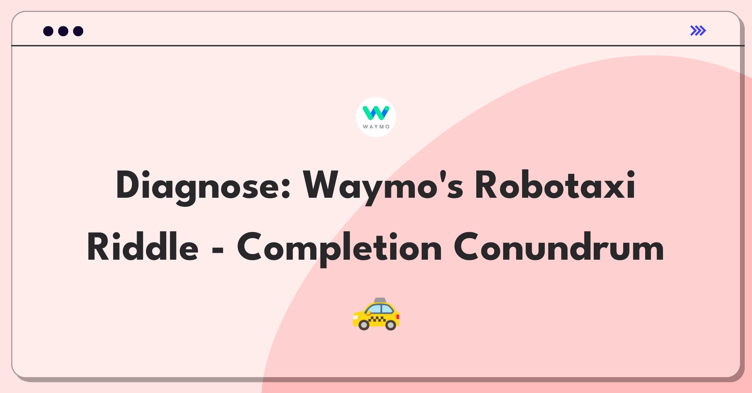 Product Management Root Cause Analysis Question: Investigating drop in Waymo One robotaxi trip completion rates