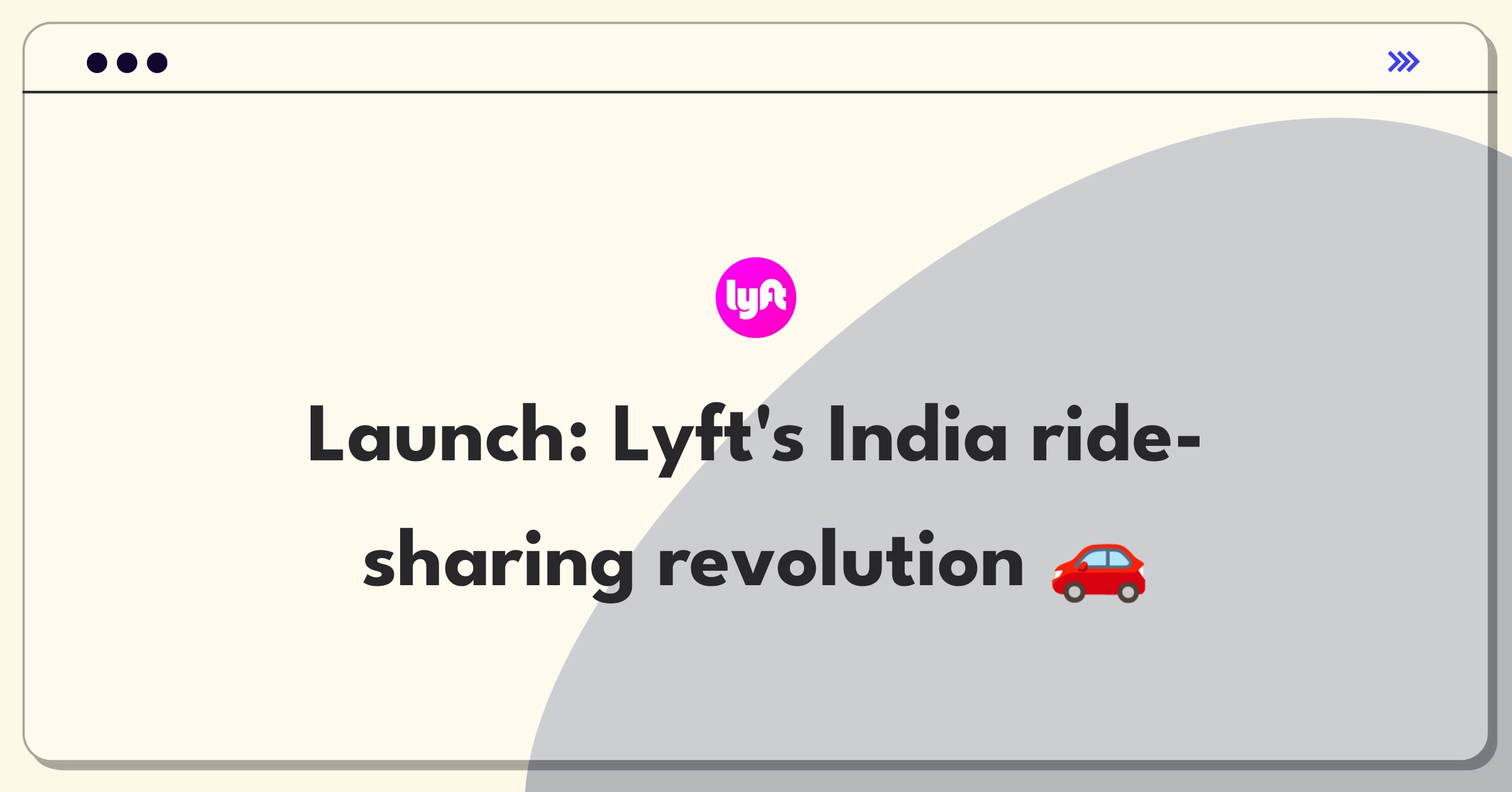 Product Management Launch Question: Lyft entering Indian ride-sharing market with strategic plan