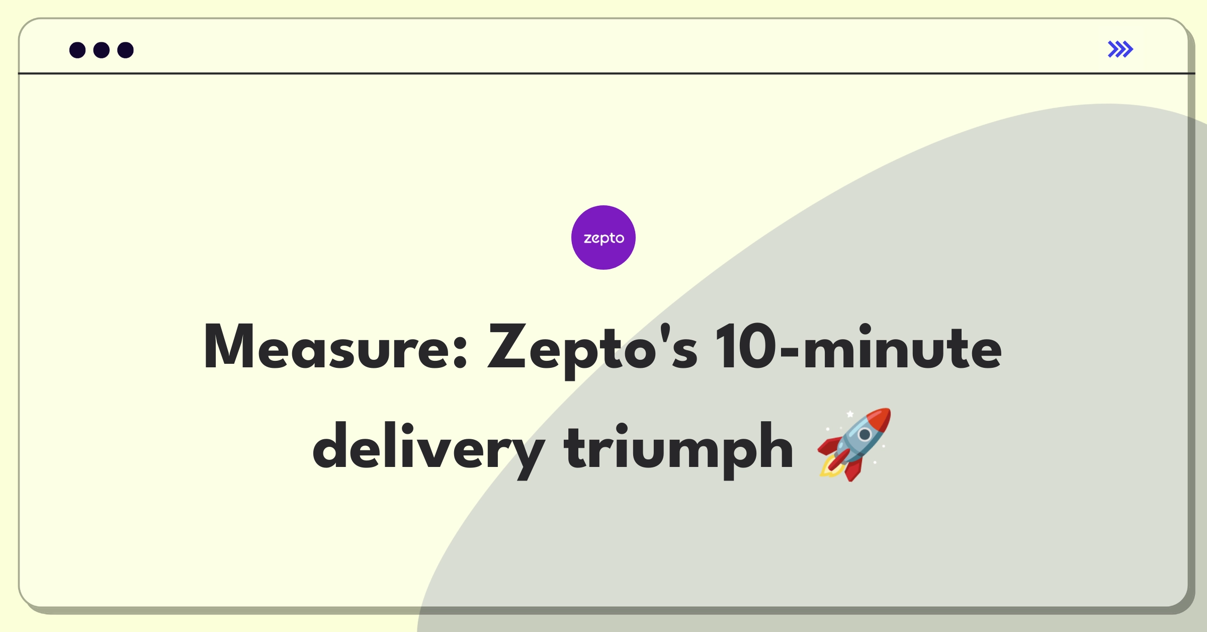 Product Management Analytics Question: Measuring success of Zepto's quick commerce service with key performance indicators