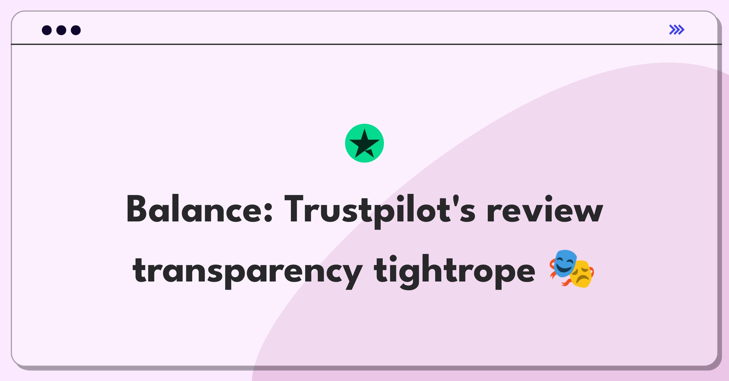 Product Management Trade-off Question: Balancing positive reviews and transparency on Trustpilot's platform