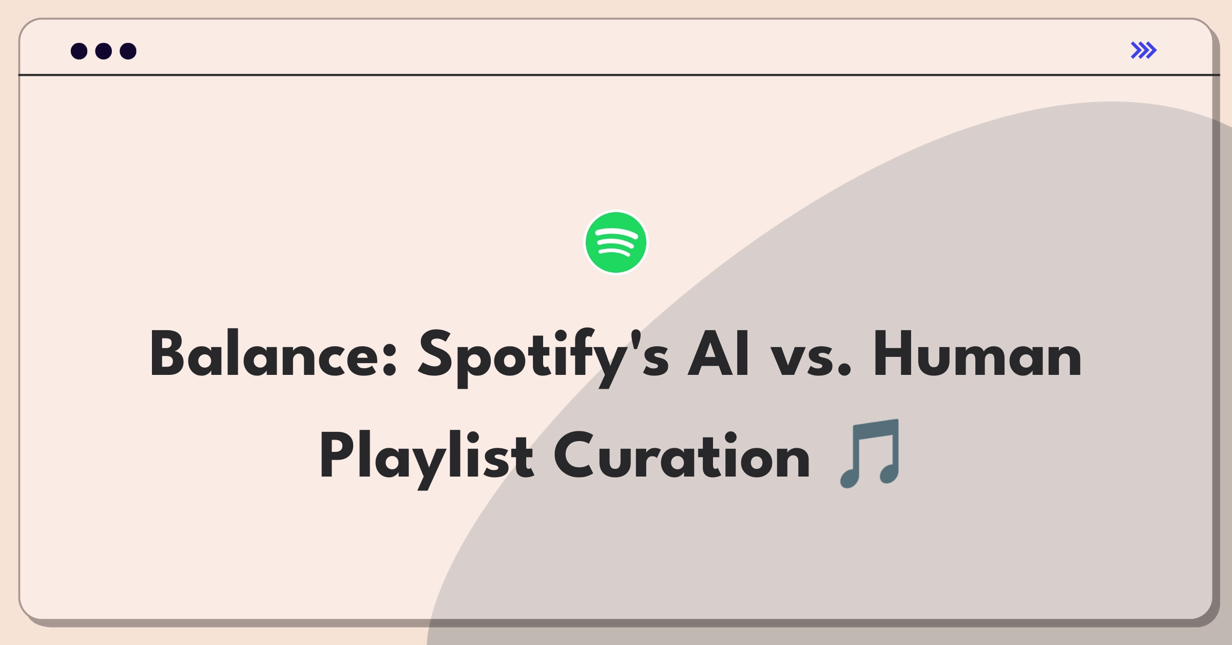 Product Management Trade-off Question: Balancing algorithmic and human-curated playlists for Spotify's music recommendations