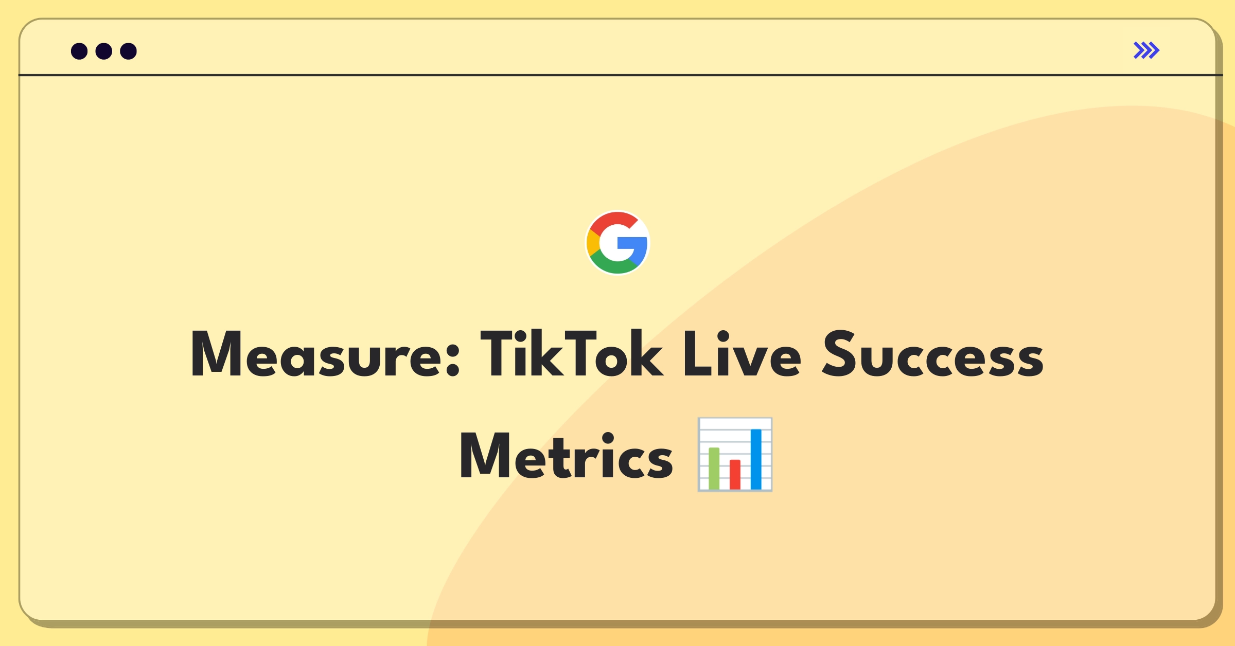 Product Management Metrics Question: TikTok Live streaming success measurement dashboard visualization