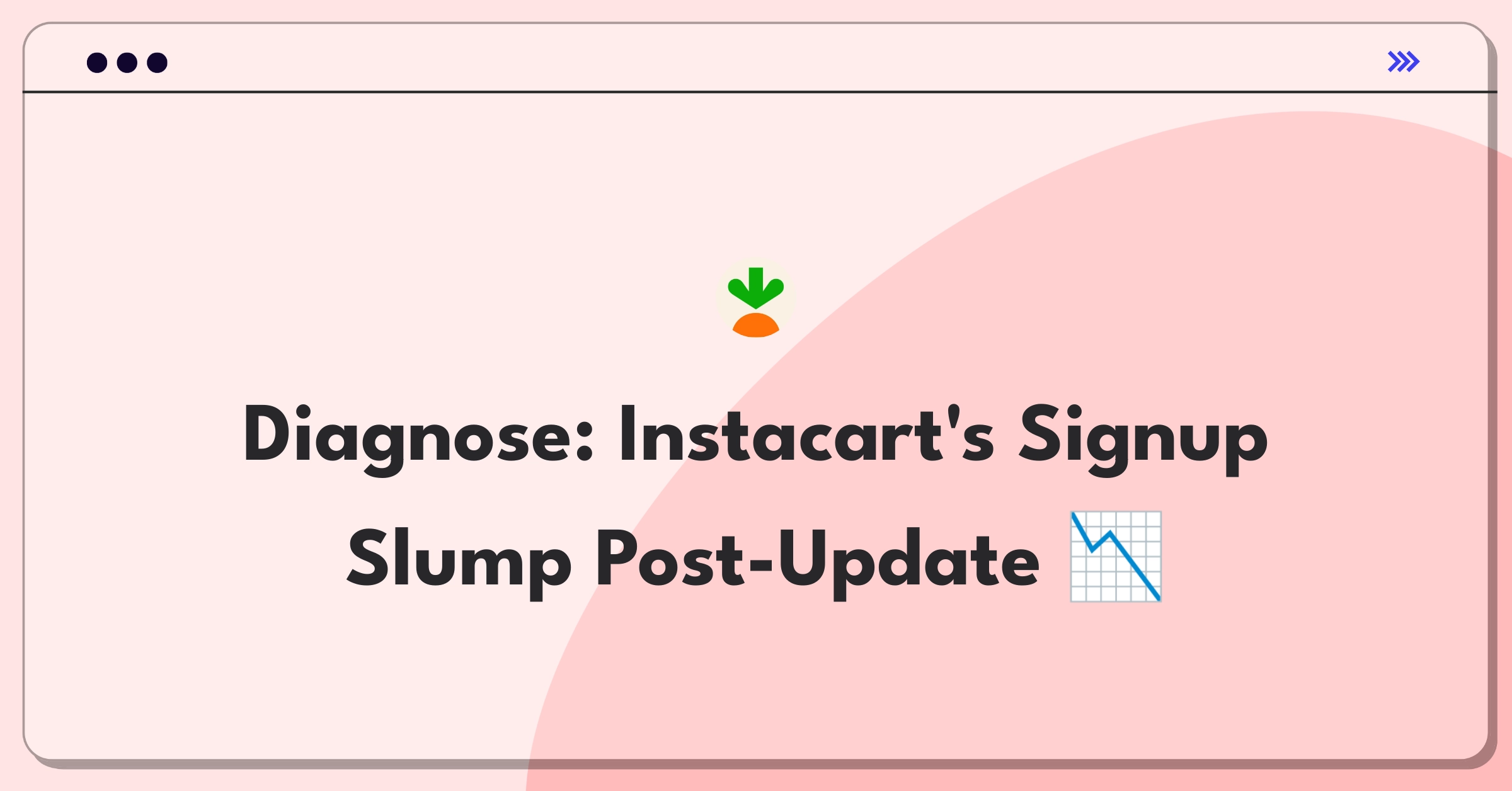 Product Management Root Cause Analysis Question: Investigating Instacart's user signup decrease after app update