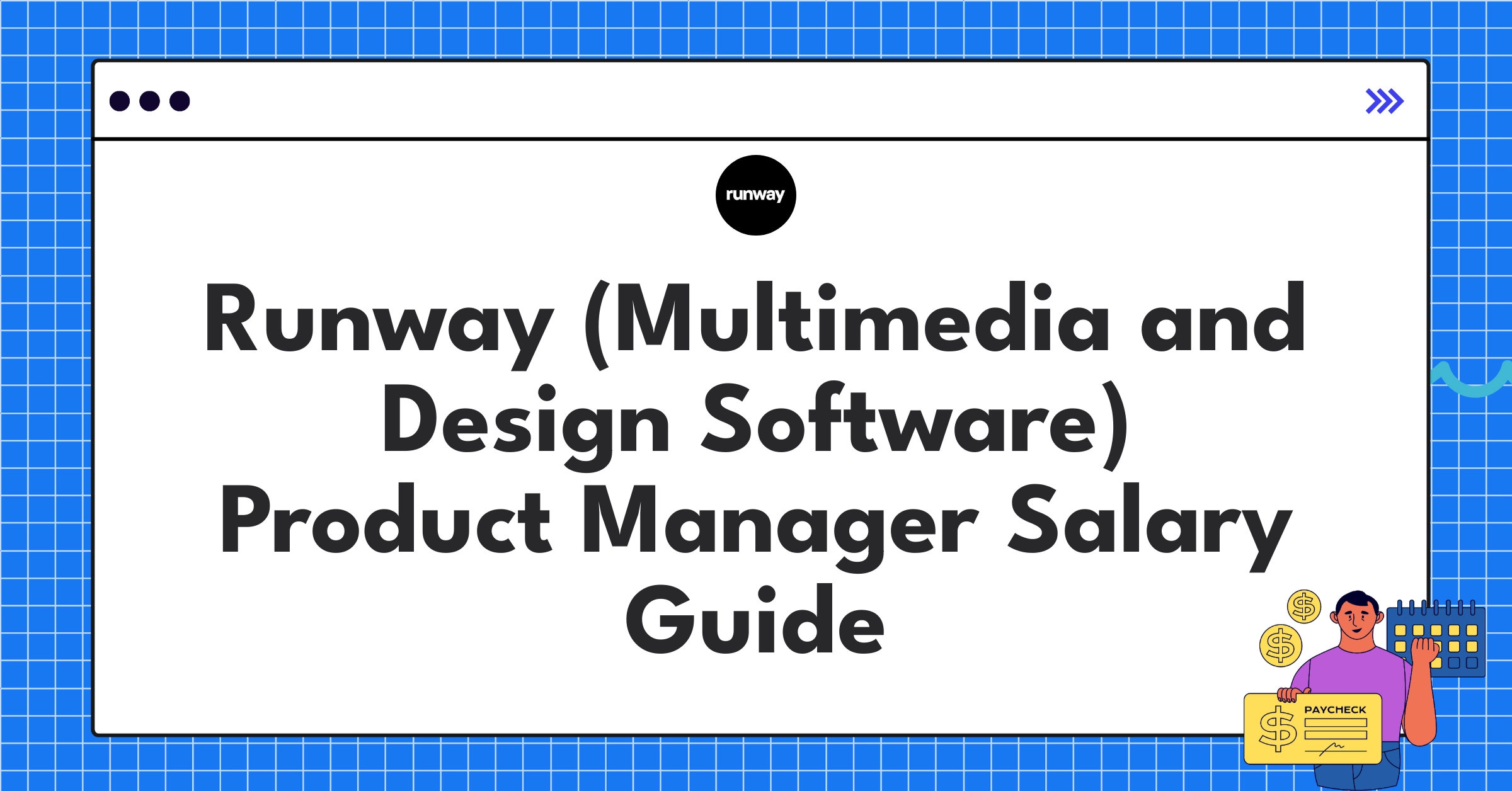 Infographic showing Runway Product Manager salary ranges and benefits for different experience levels in 2025