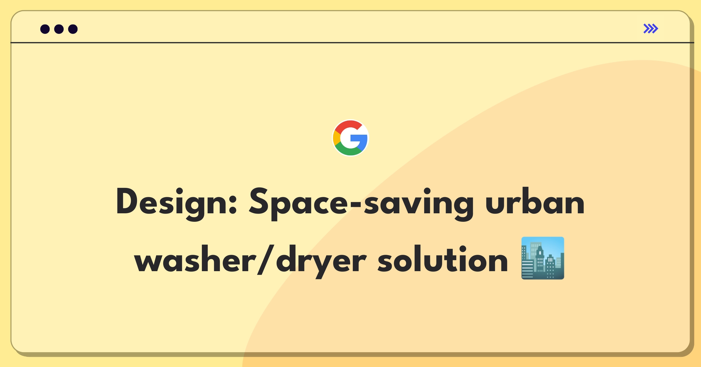 Product Management Design Question: Compact washer/dryer for city apartments