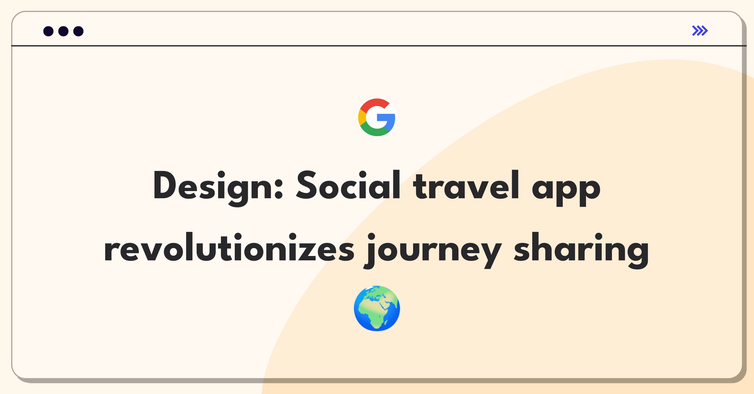 Product Management Design Question: Conceptual mockup of social travel app interface with user-generated content