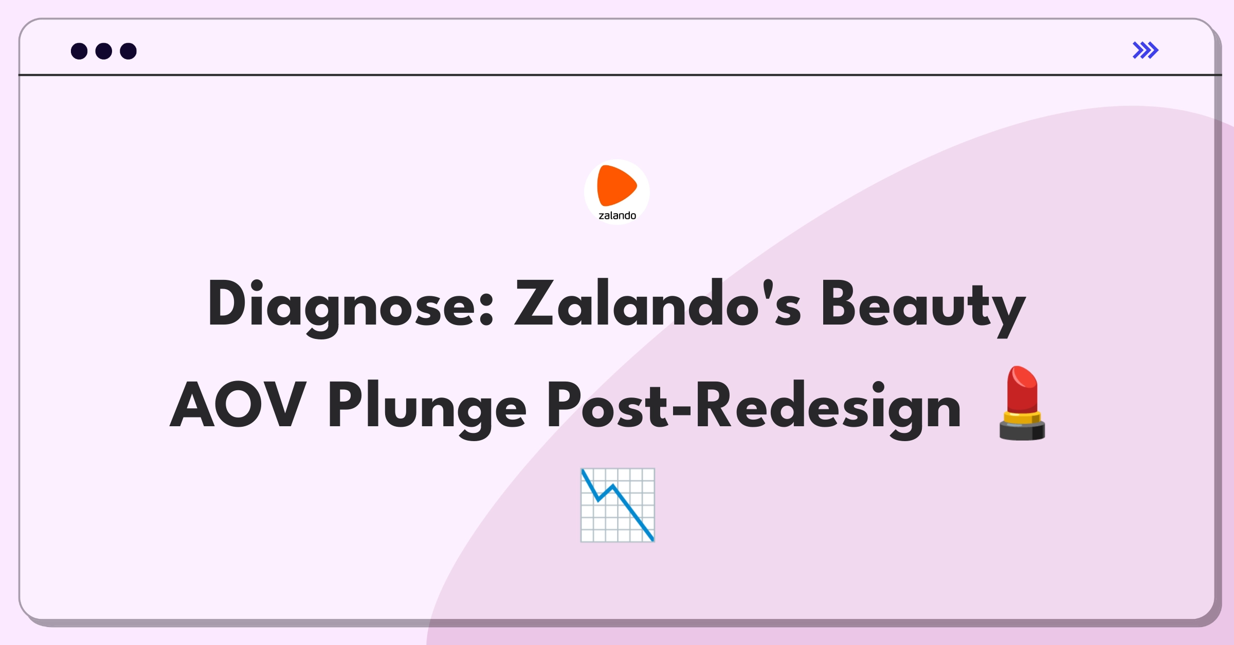 Product Management Root Cause Analysis Question: Investigating Zalando's beauty product average order value decrease after website redesign