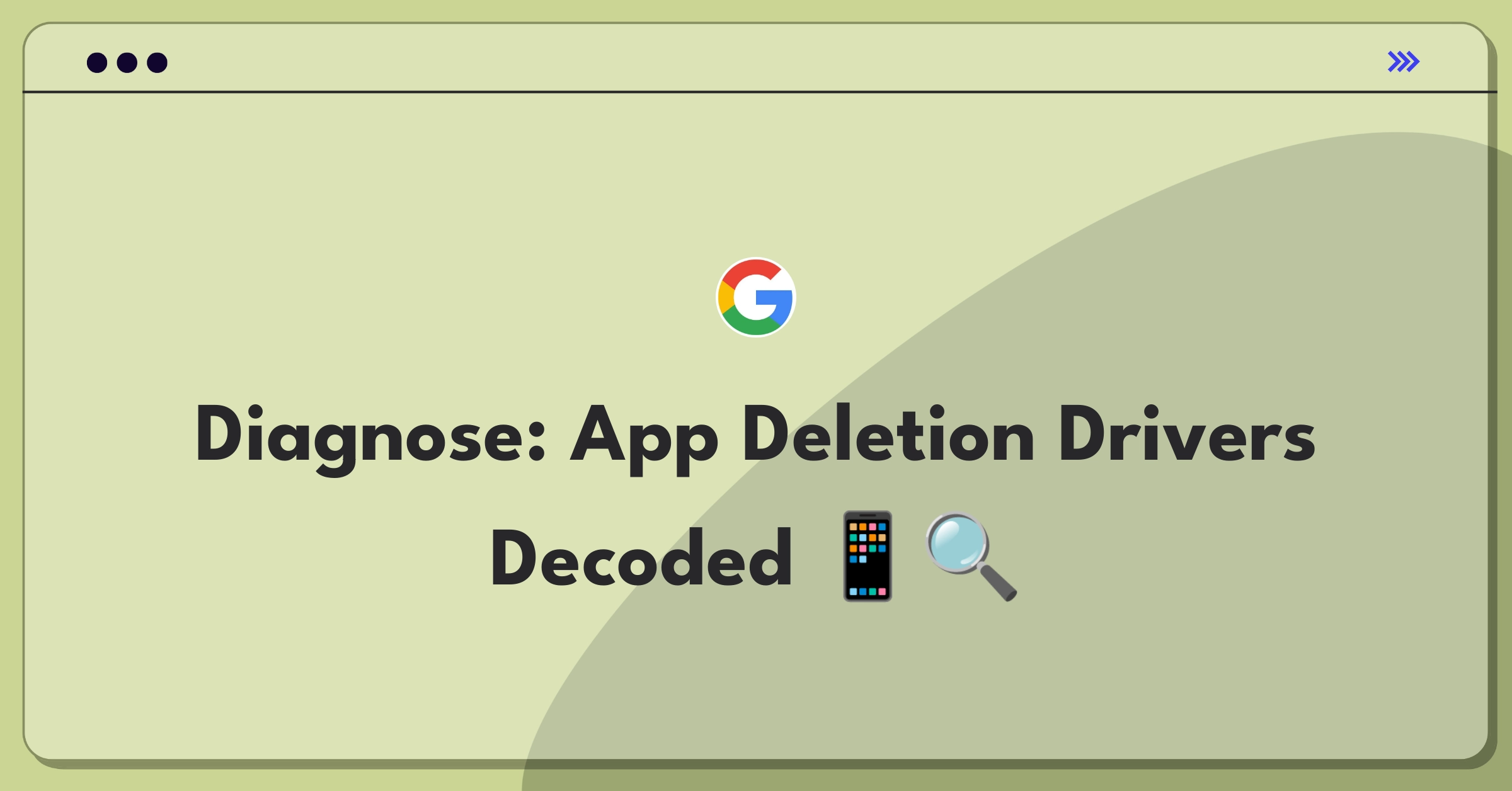 Product Management Root Cause Analysis Question: Smartphone with app icons and deletion symbol