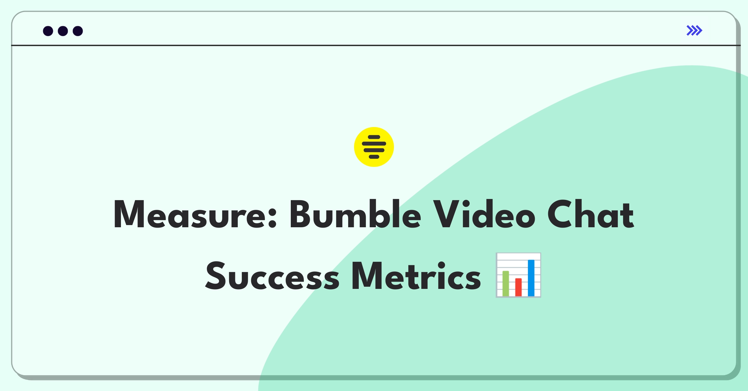 Product Management Analytics Question: Evaluating success metrics for Bumble's video chat feature