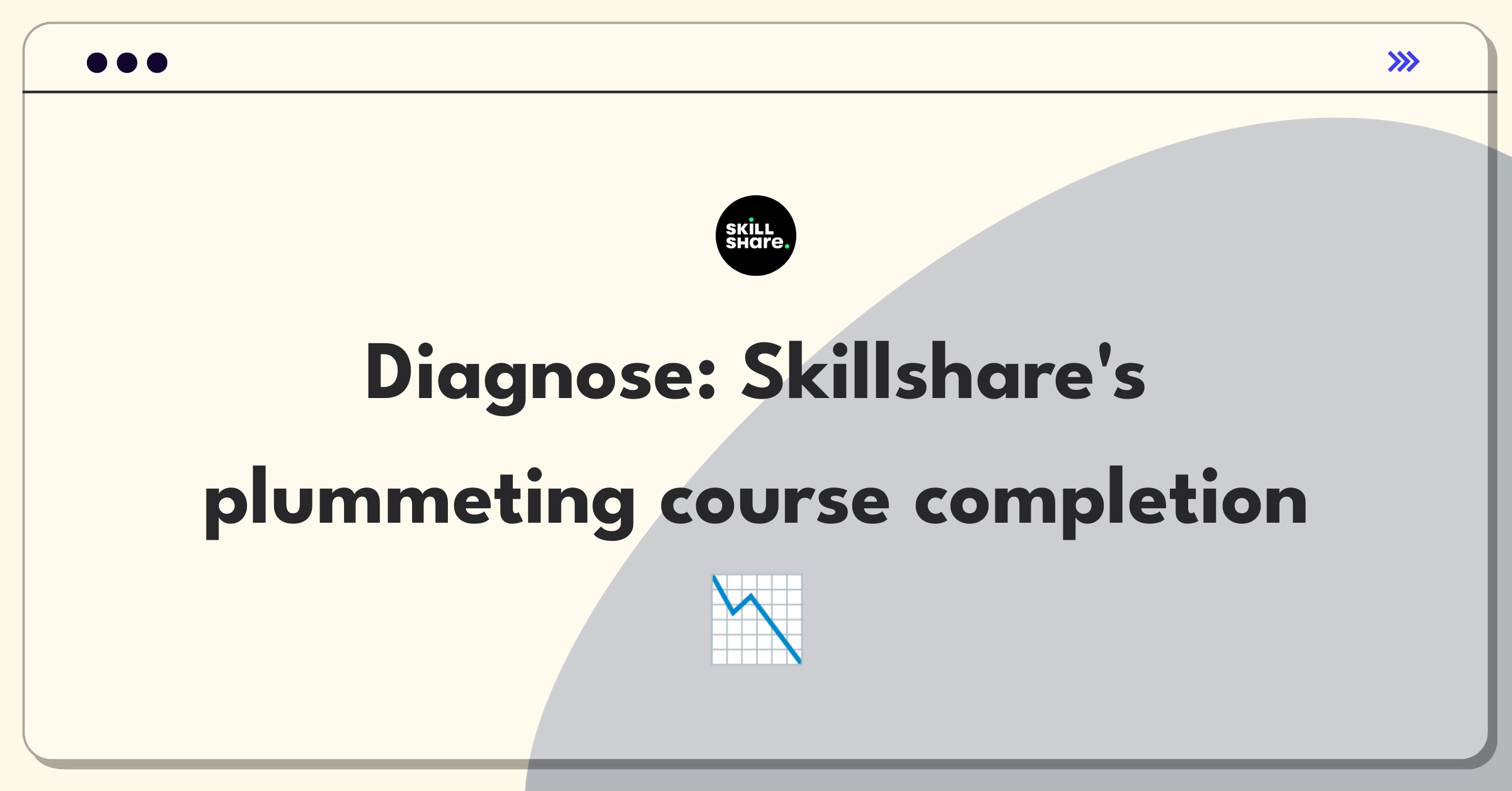 Product Management Root Cause Analysis Question: Investigating Skillshare's graphic design course completion rate decline