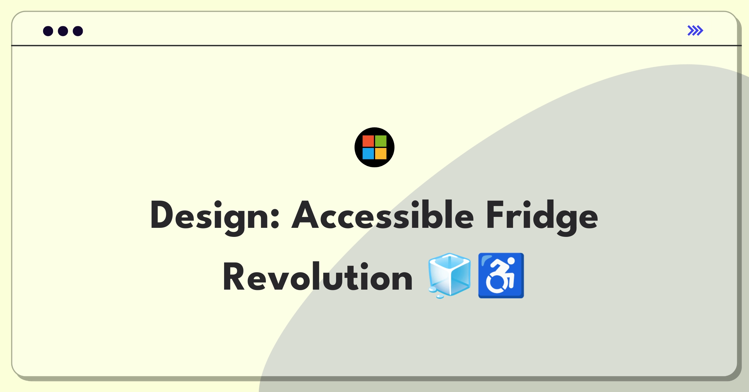 Product Management Design Question: Sketch of a wheelchair-accessible refrigerator with innovative features