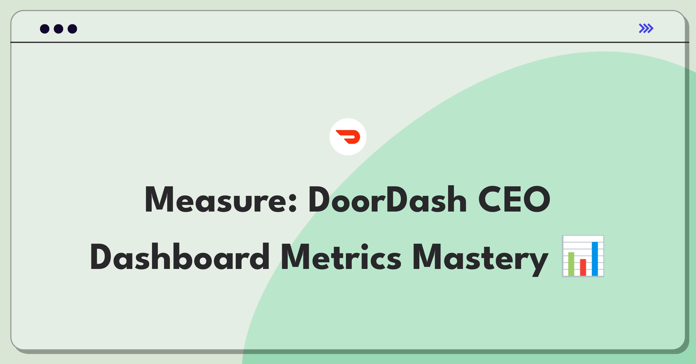 Product Management Analytics Question: DoorDash CEO dashboard design with key performance indicators and success metrics