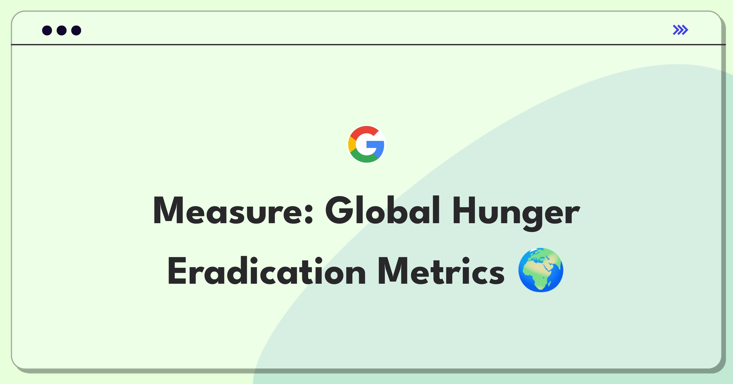 Product Management Success Metrics Question: Measuring impact of global hunger solution