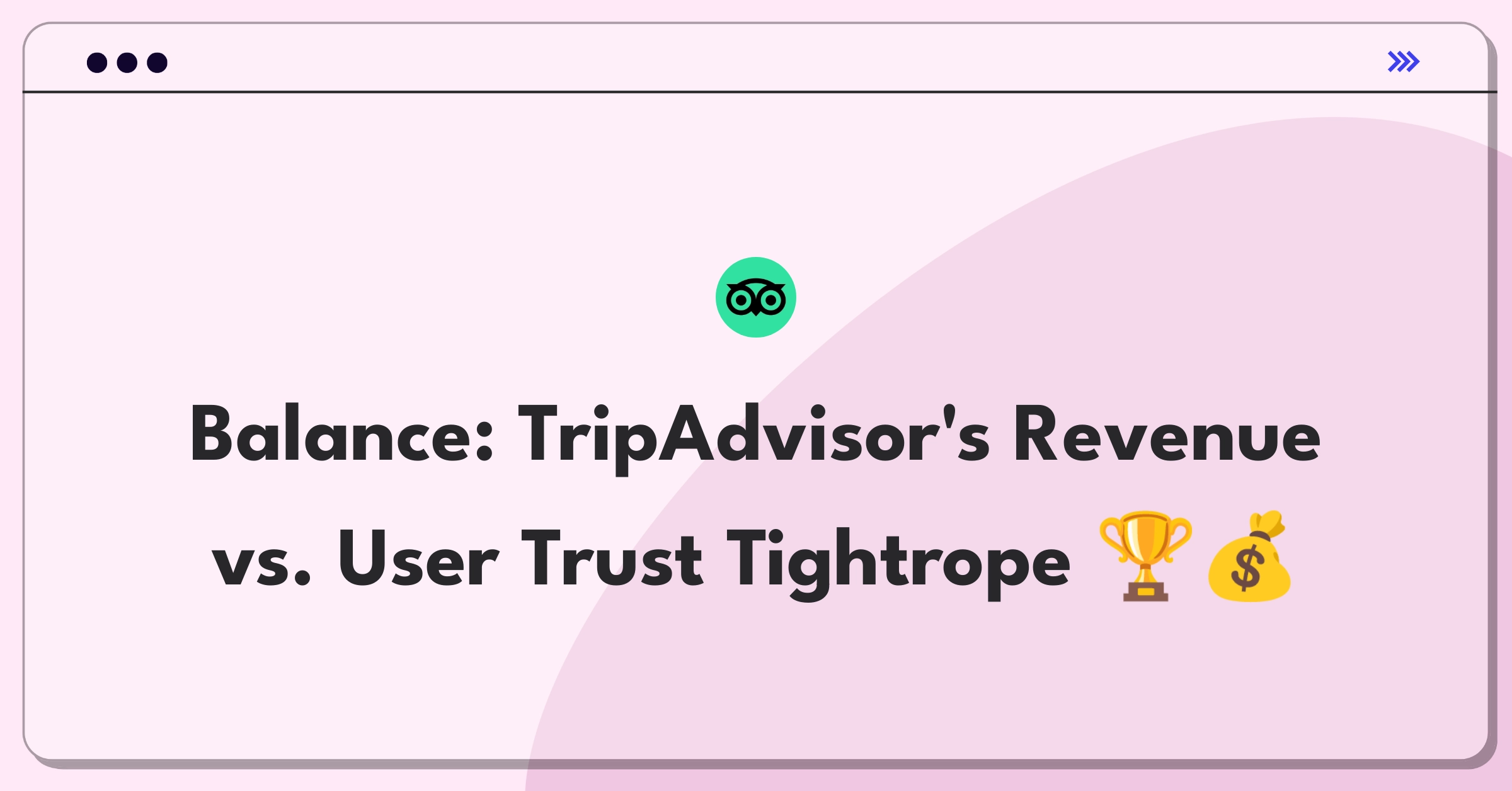 Product Management Trade-off Question: TripAdvisor balancing paid listings and top-rated attractions for optimal user experience