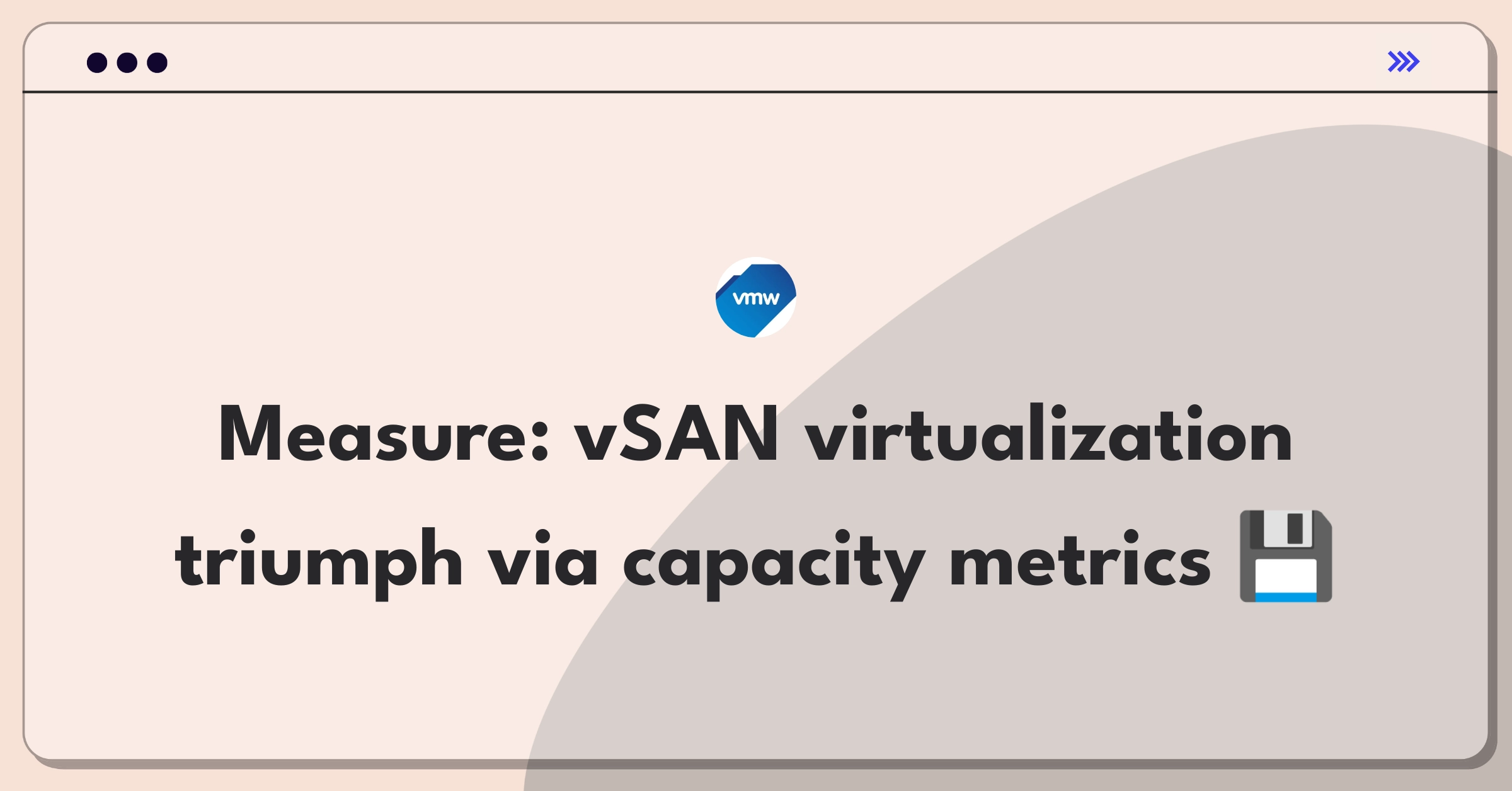 Product Management Analytics Question: Defining success metrics for VMware's vSAN storage virtualization solution