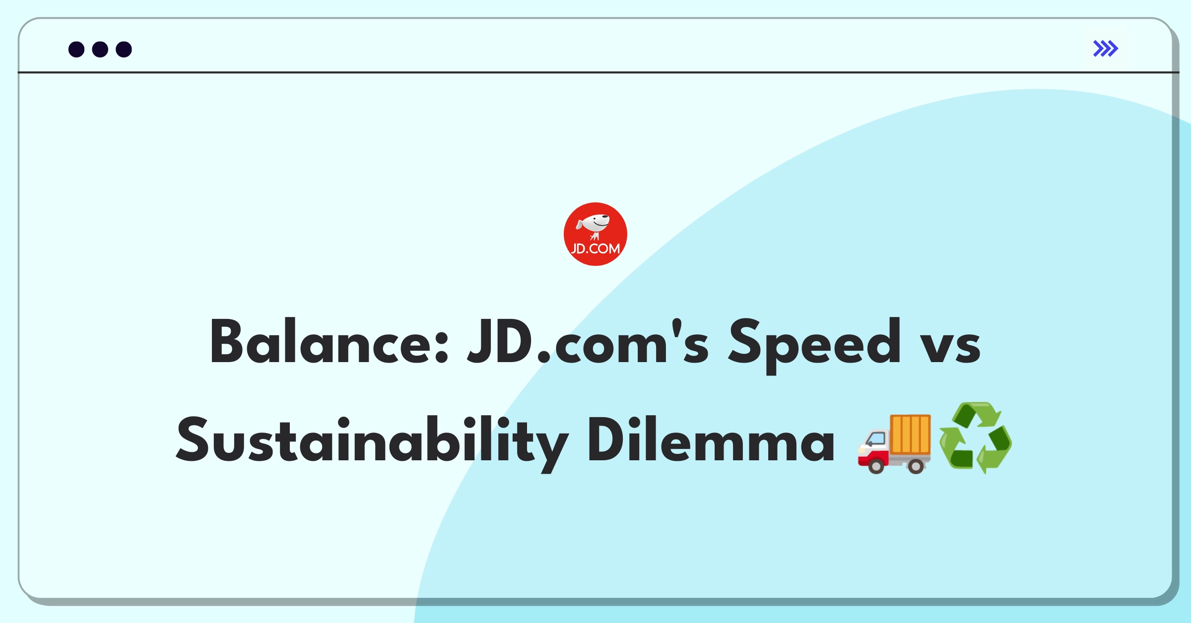 Product Management Trade-off Question: JD.com delivery speed versus environmental sustainability balance