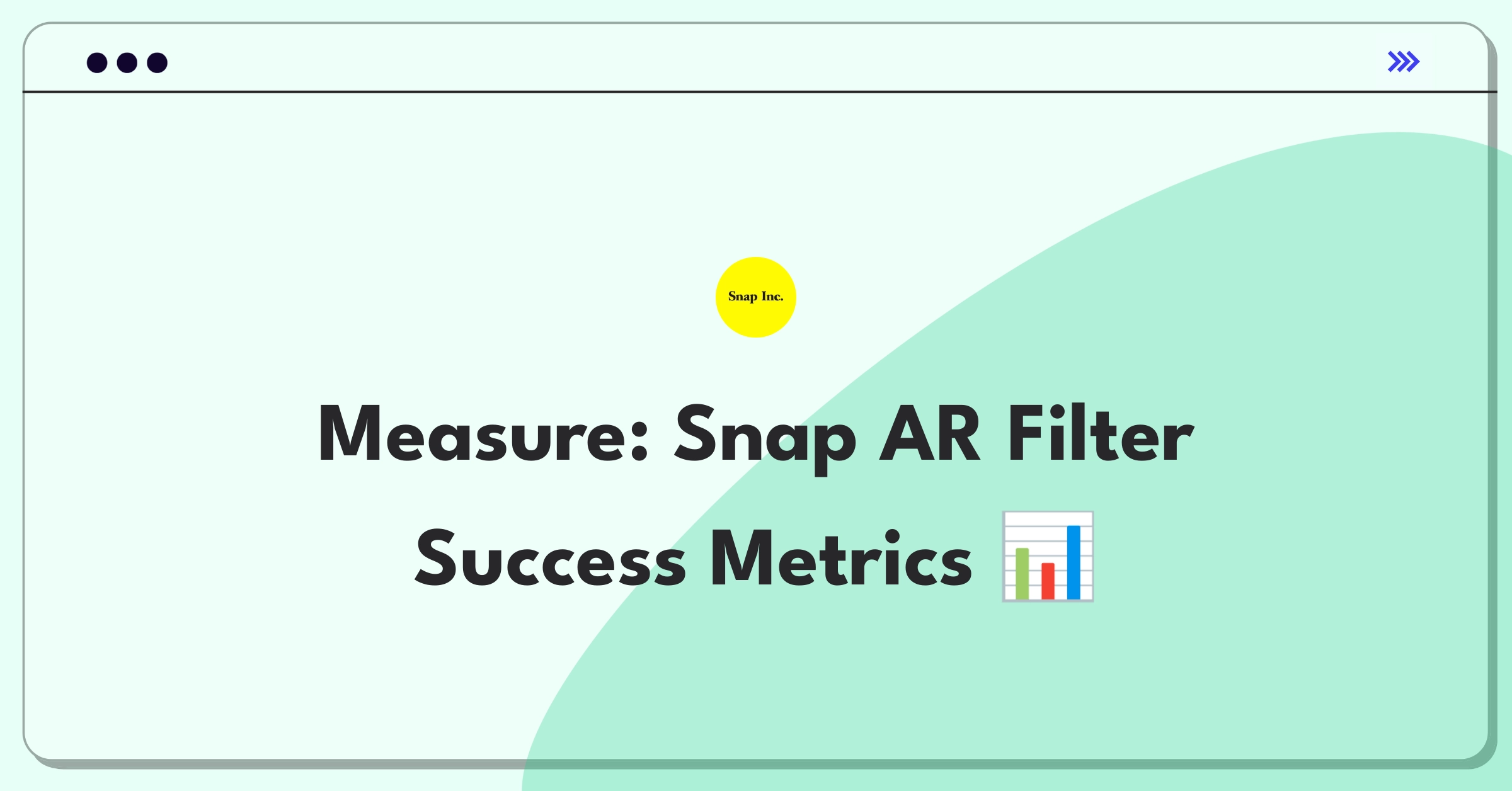 Product Management Analytics Question: Defining success metrics for Snapchat's augmented reality filters