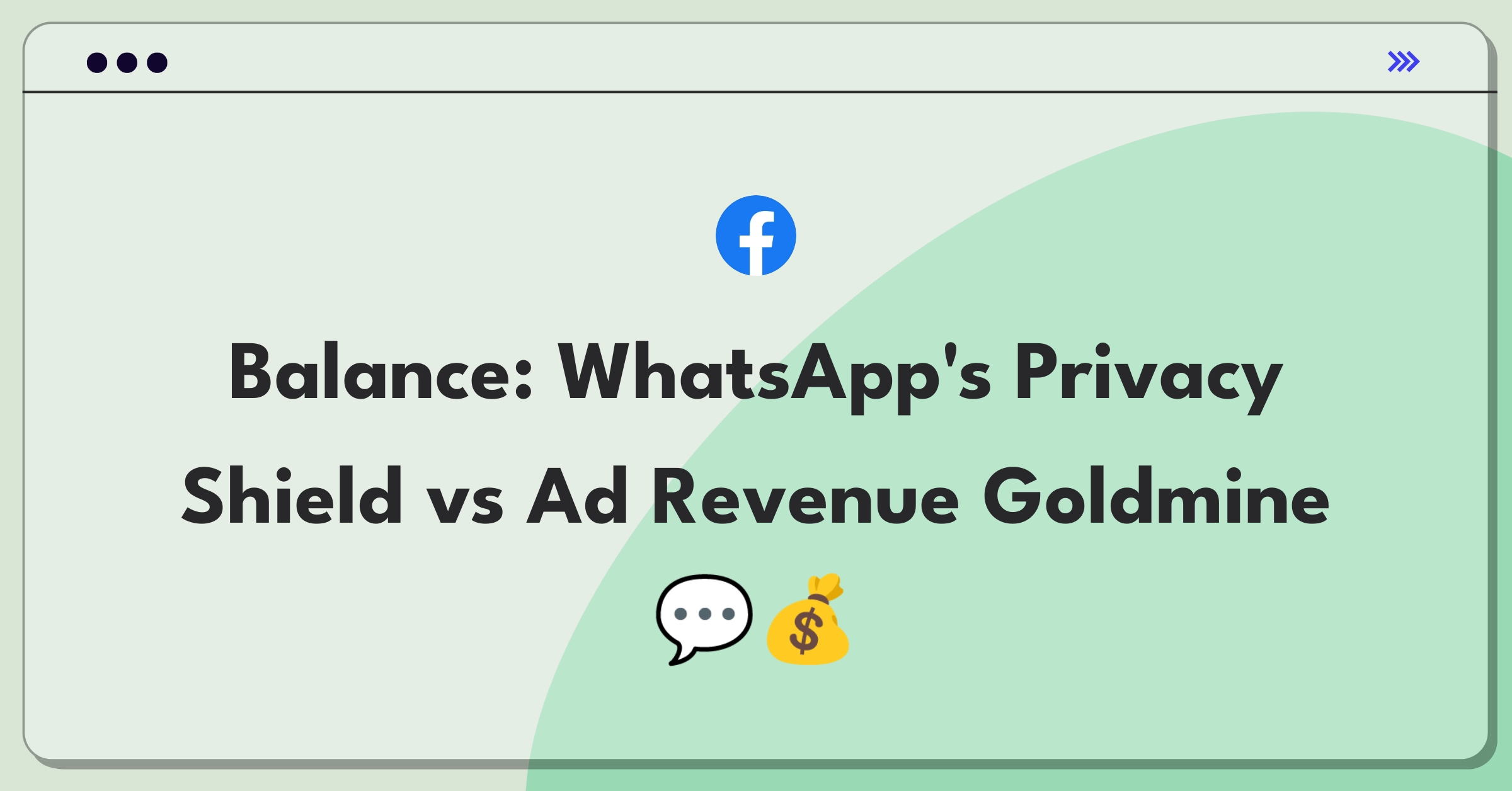 Product Management Trade-off Question: WhatsApp user privacy versus targeted advertising potential