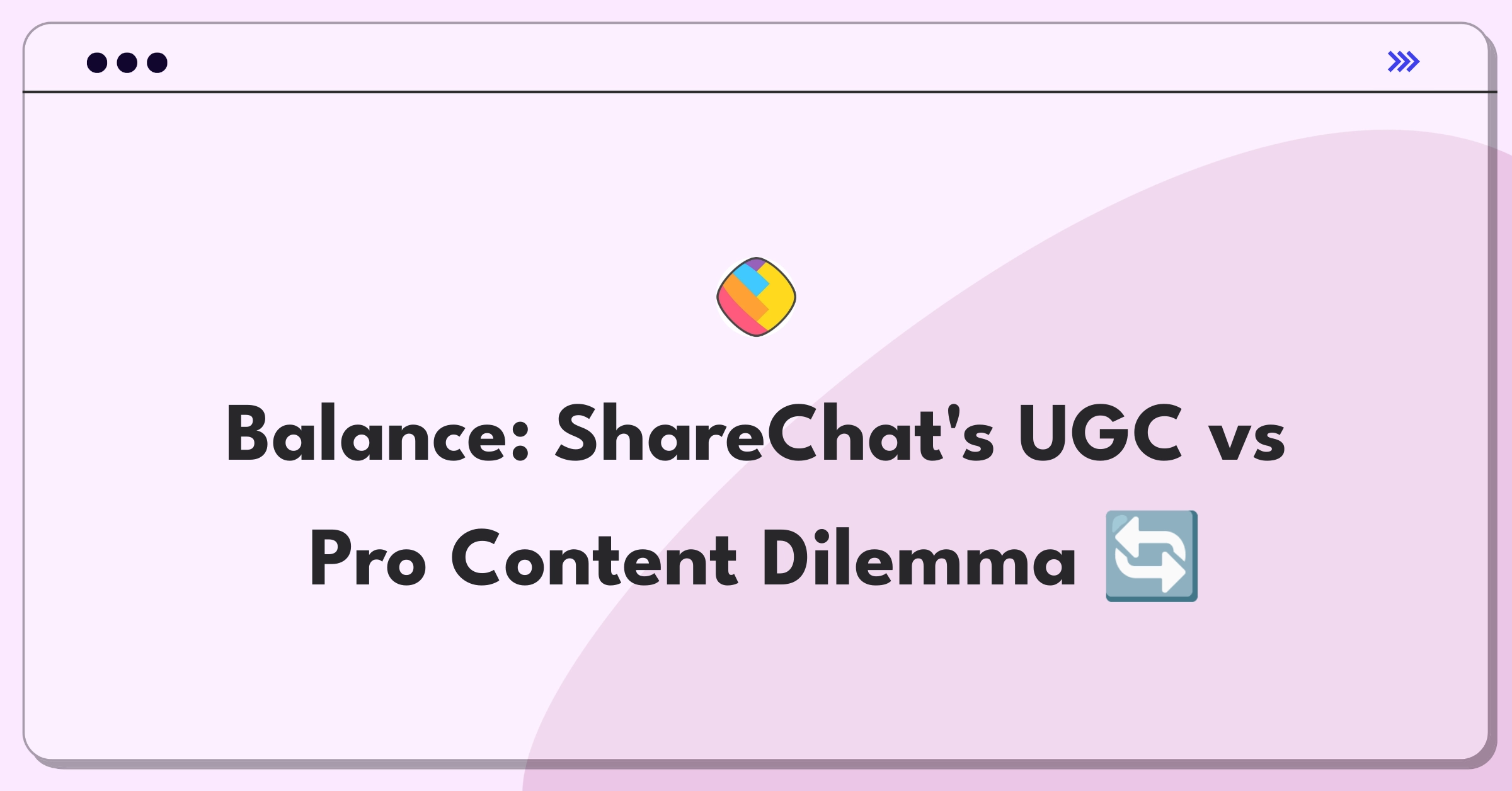 Product Management Trade-off Question: ShareChat content strategy balancing user-generated and professional content for engagement