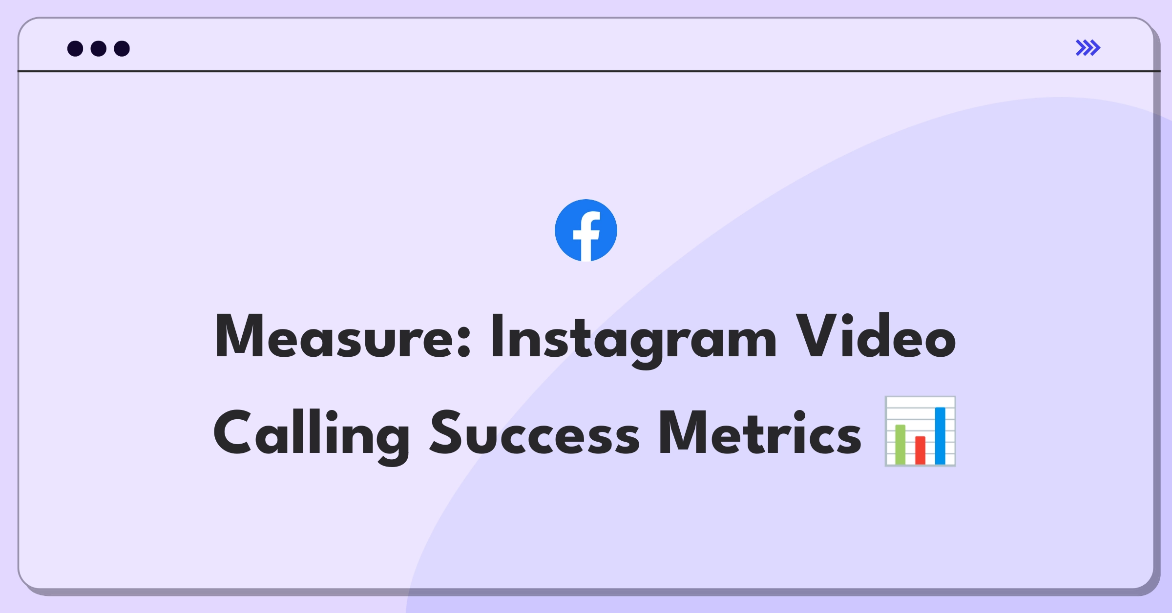 Product Management Metrics Question: Instagram video calling feature success measurement framework