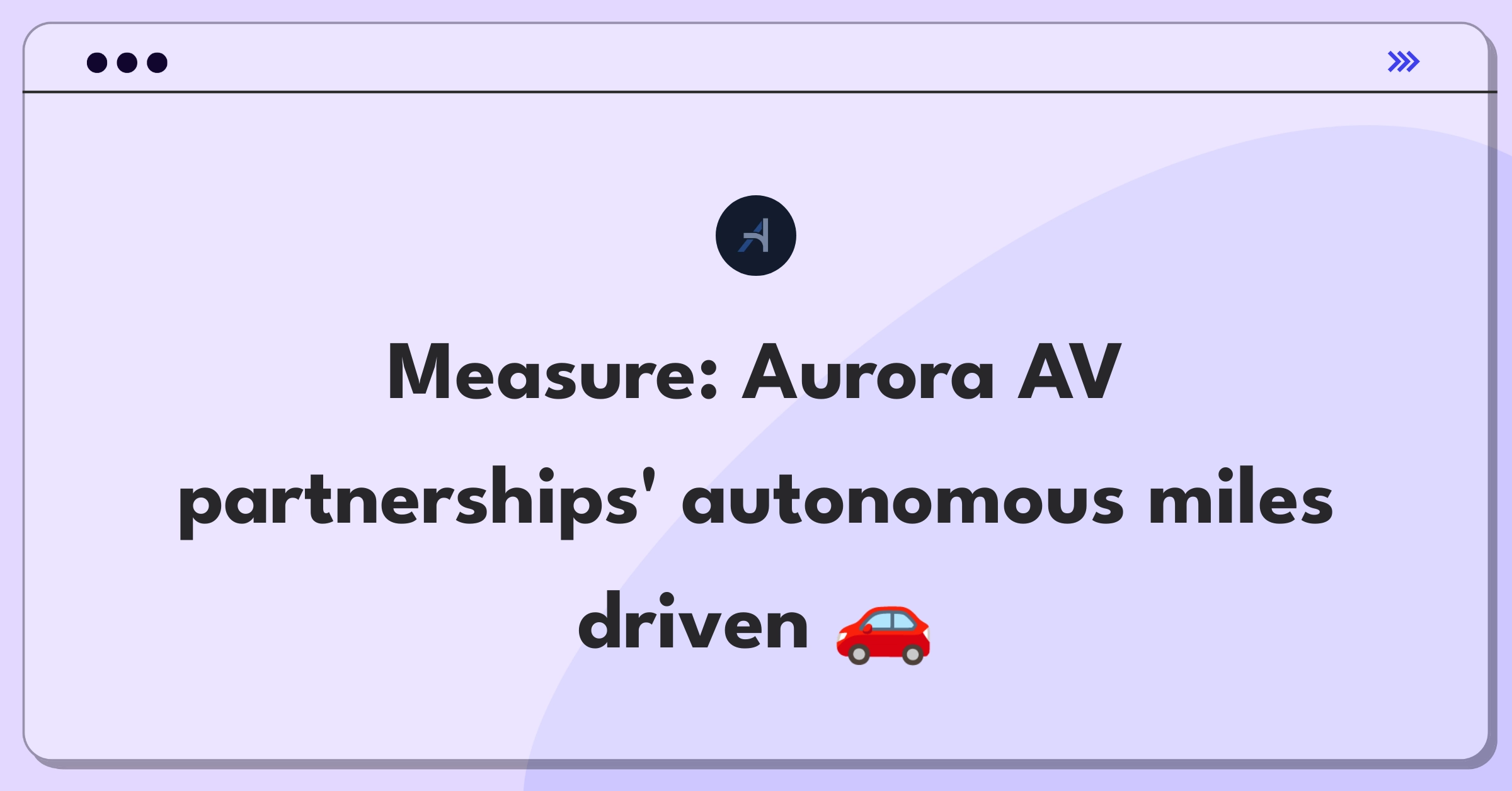 Product Management Metrics Question: Evaluating success of Aurora's autonomous vehicle partnerships through key performance indicators