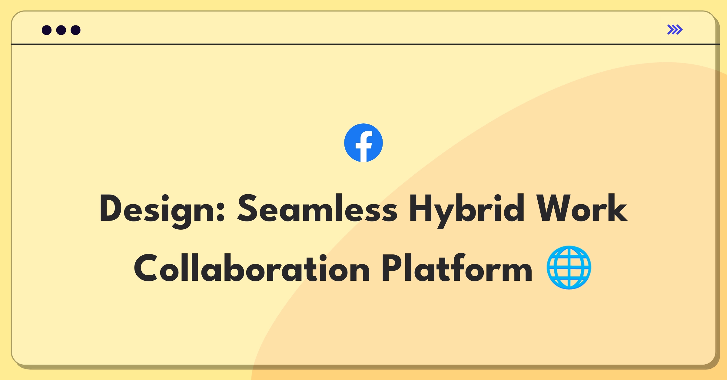 Product Management Design Question: Whiteboard sketch of hybrid work collaboration tools and user personas