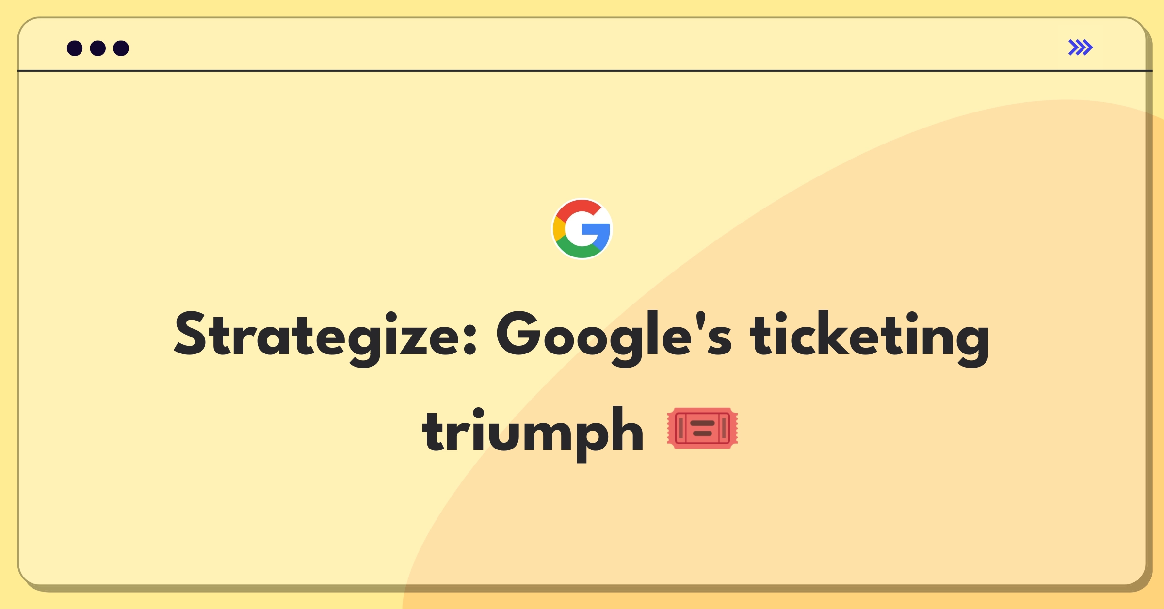 Product Management Strategy Question: Google entering the ticketing market with integrated ecosystem approach