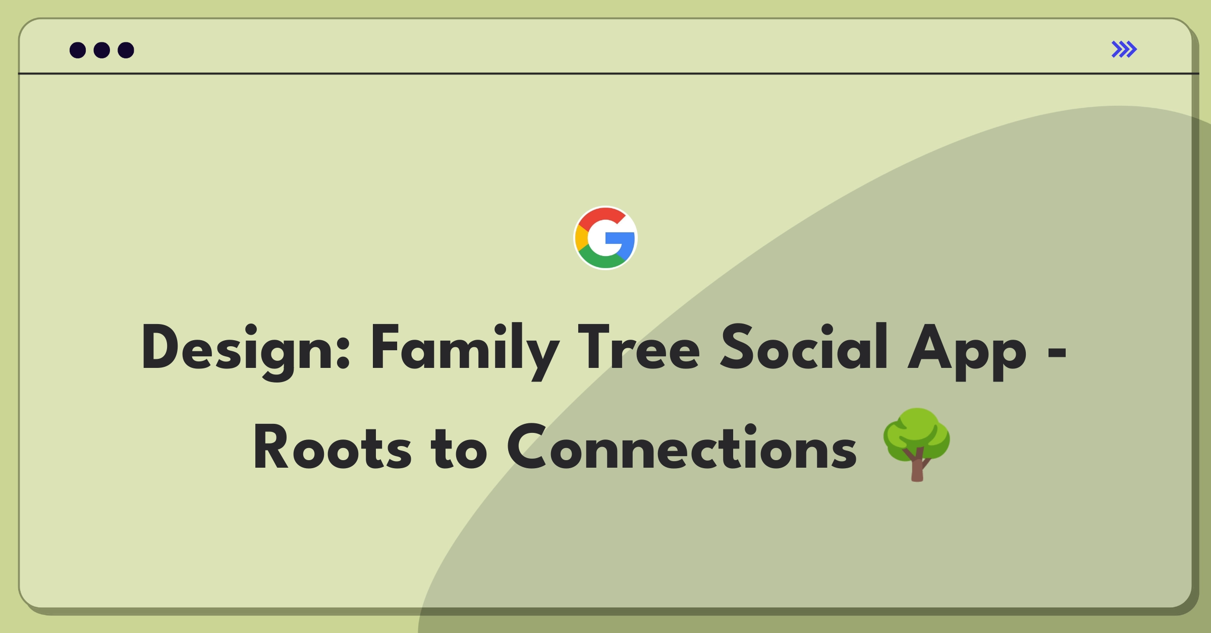 Product Management Design Question: Family tree app with social networking features sketch