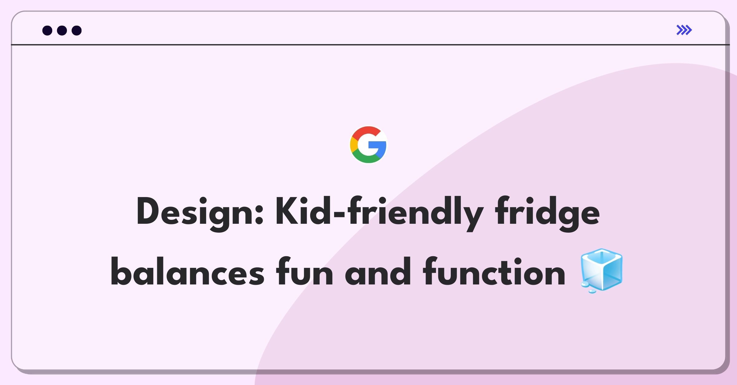 Product Management Design Question: Conceptual image of a colorful, interactive refrigerator designed for children's use and education