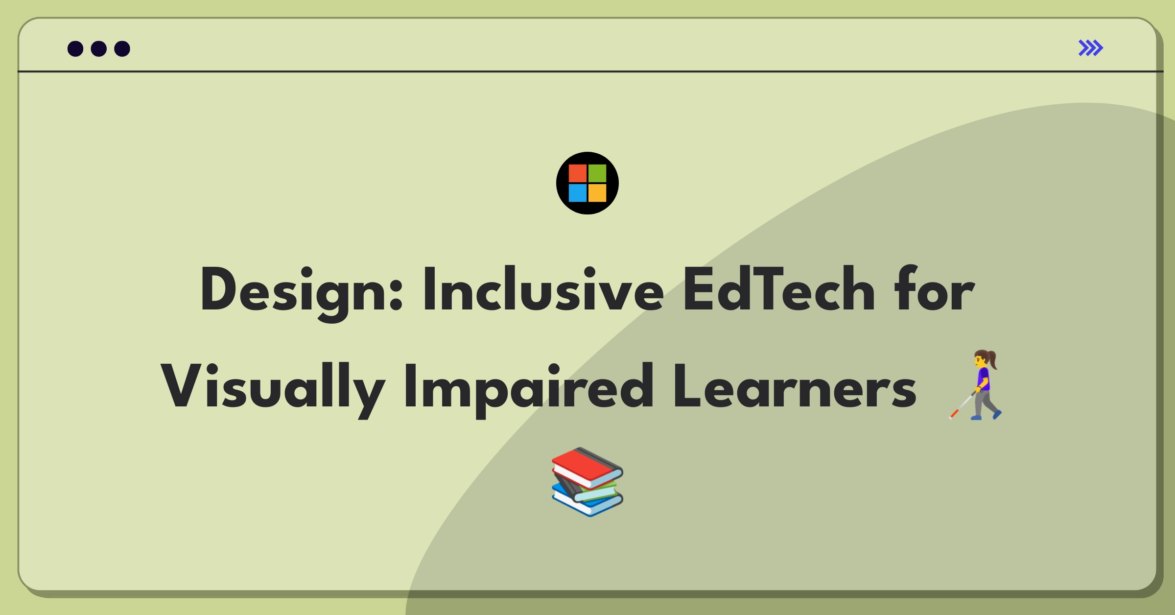 Product Management Design Question: Sketch of a child using a braille device with floating educational icons