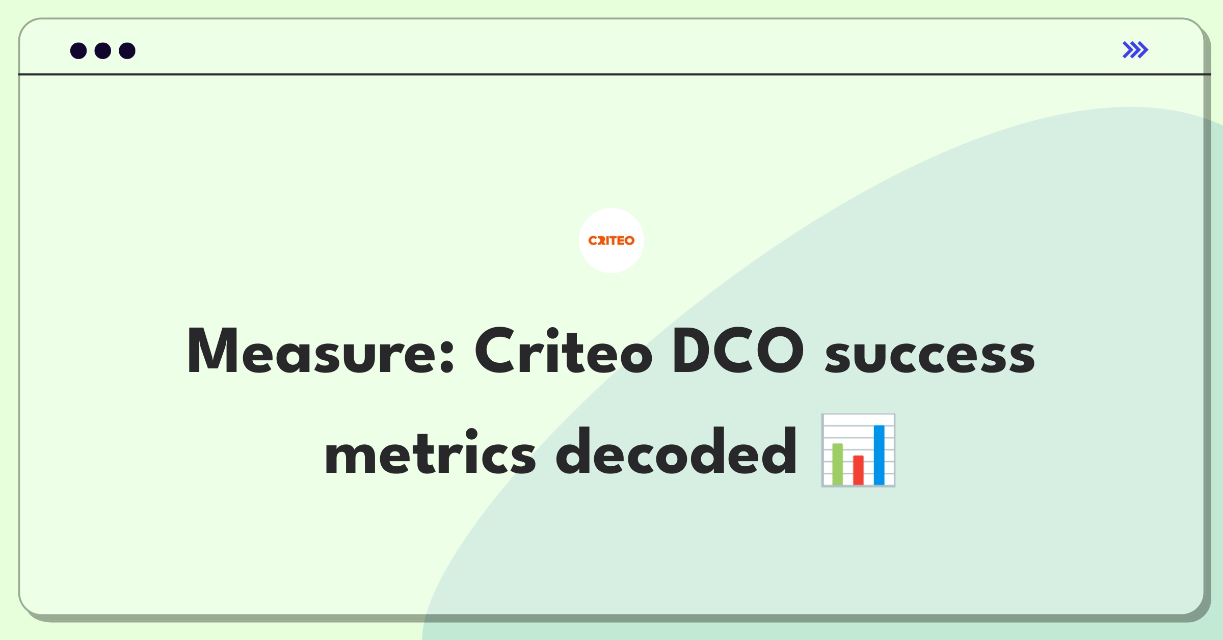 Product Management Analytics Question: Evaluating Criteo's dynamic creative optimization metrics dashboard