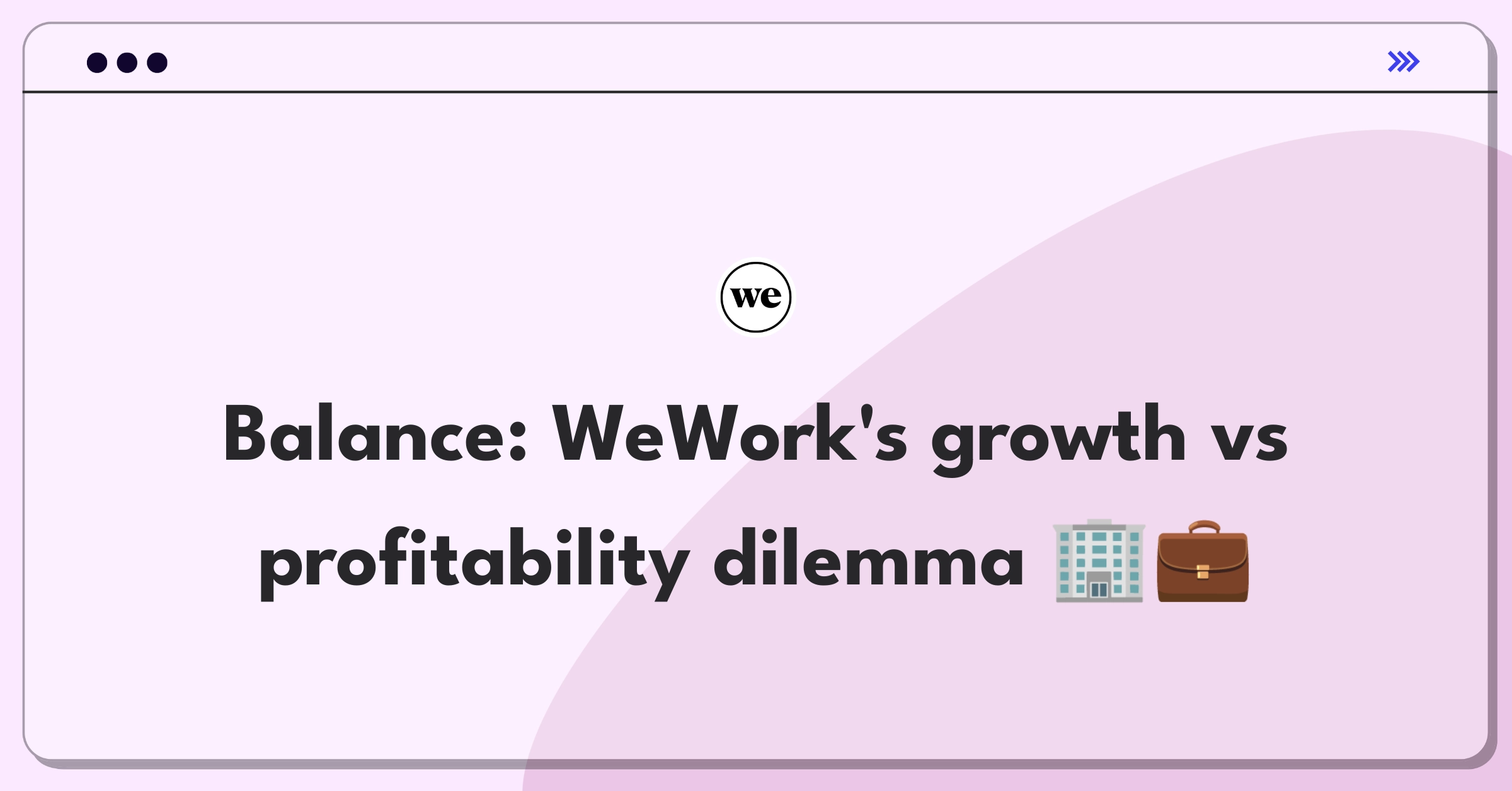 Product Management Trade-off Question: WeWork expansion strategy versus optimizing existing location profitability