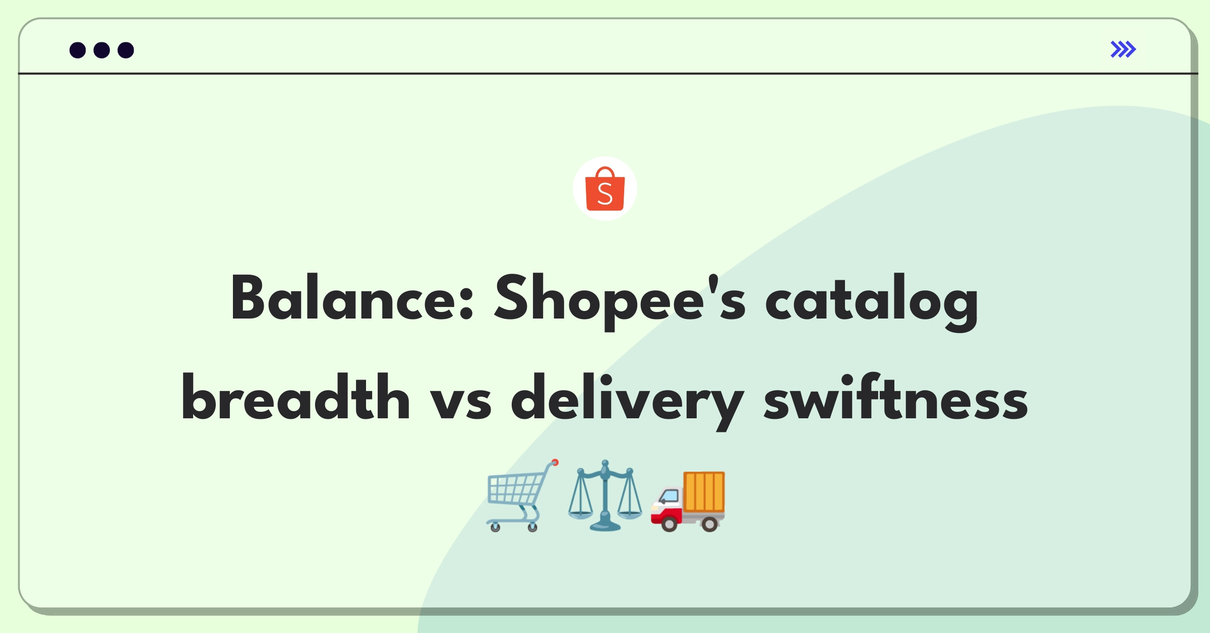 Product Management Trade-off Question: Shopee e-commerce platform balancing product variety and delivery speed