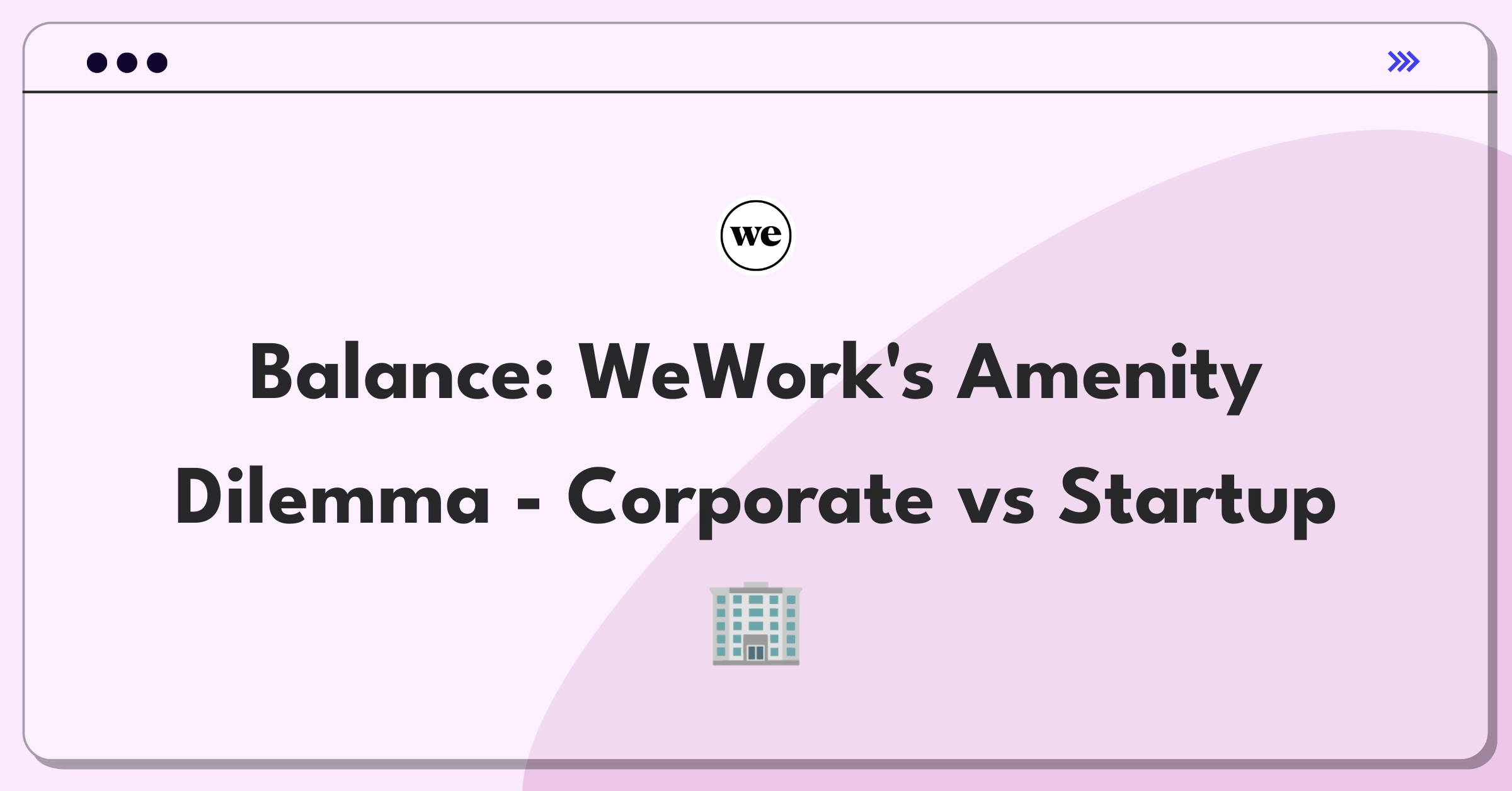 Product Management Trade-off Question: WeWork office space with premium and basic amenities side-by-side