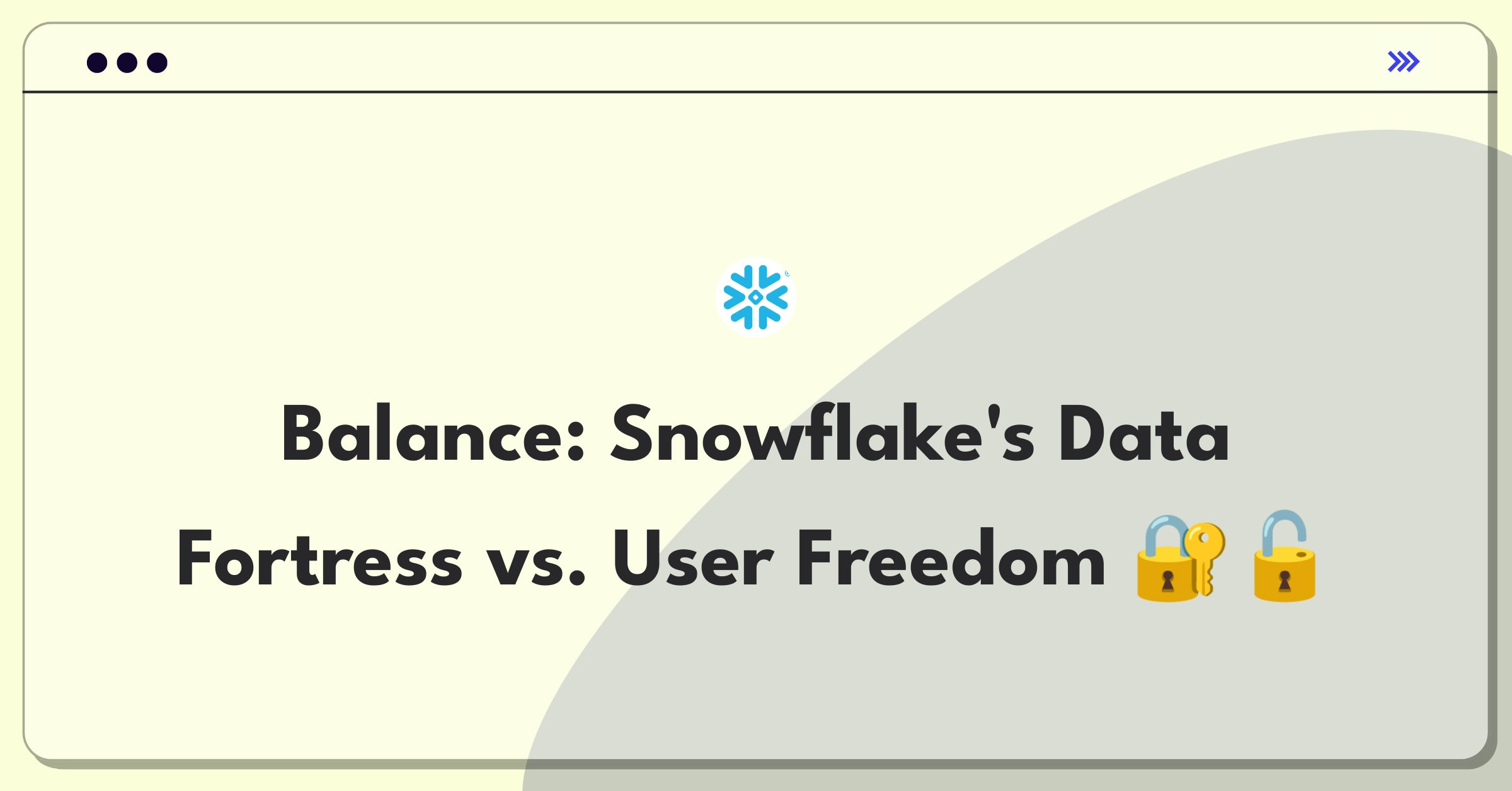 Product Management Trade-off Question: Balancing Snowflake's data security measures with user-friendly access capabilities